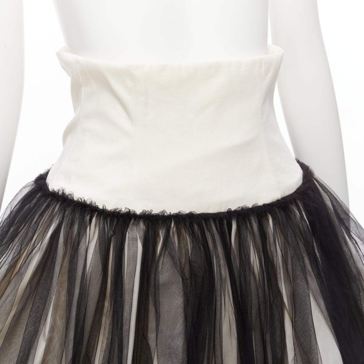 RENAISSANCE RENAISSANCE Qajar 2022 Le Pouf tulle overlay cotton puff skirt FR36 For Sale 3