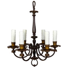 Antique Renaissance Revival 6-Light Candlestick Chandelier