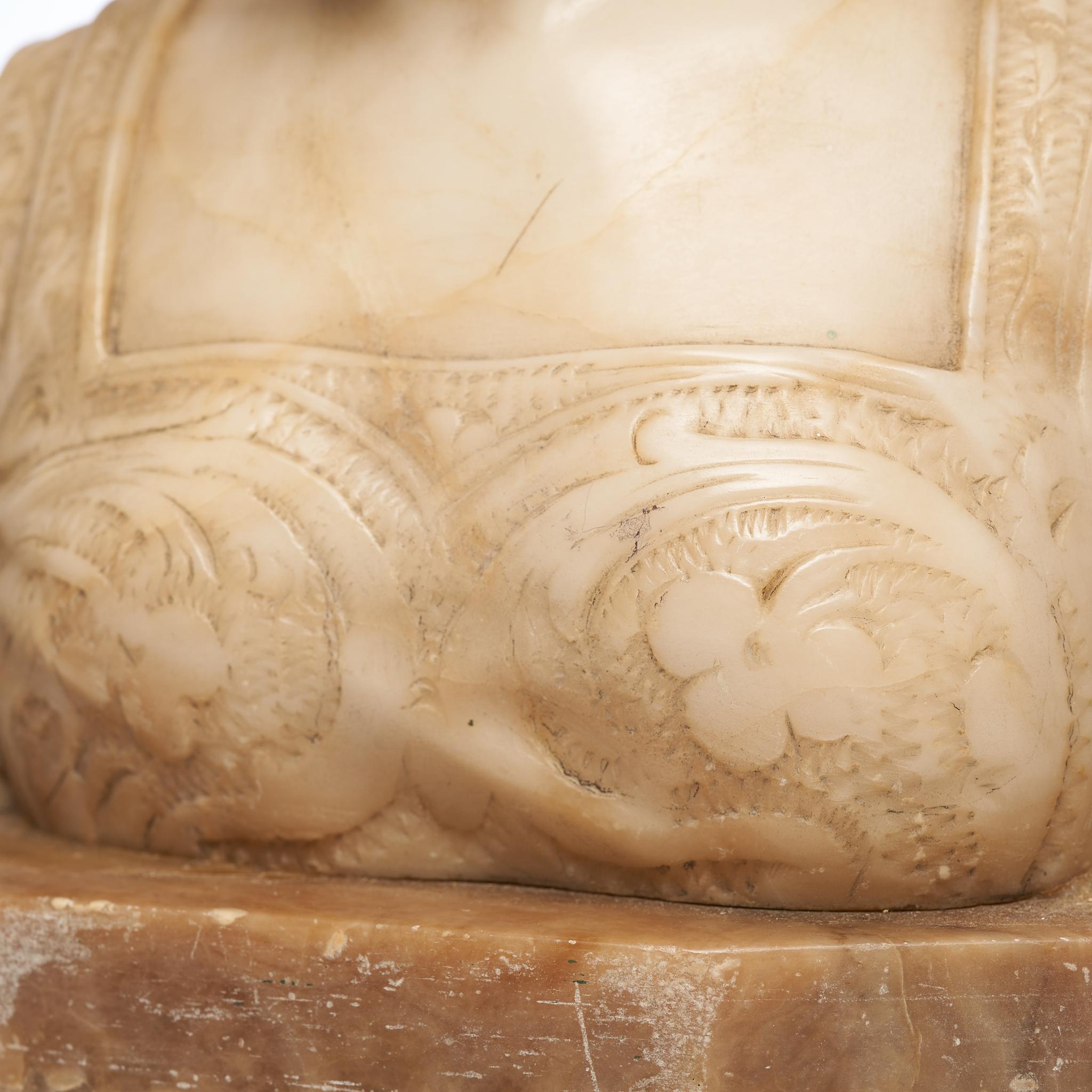 Renaissance-Revival Alabaster Bust of a Maiden, circa 1900 9