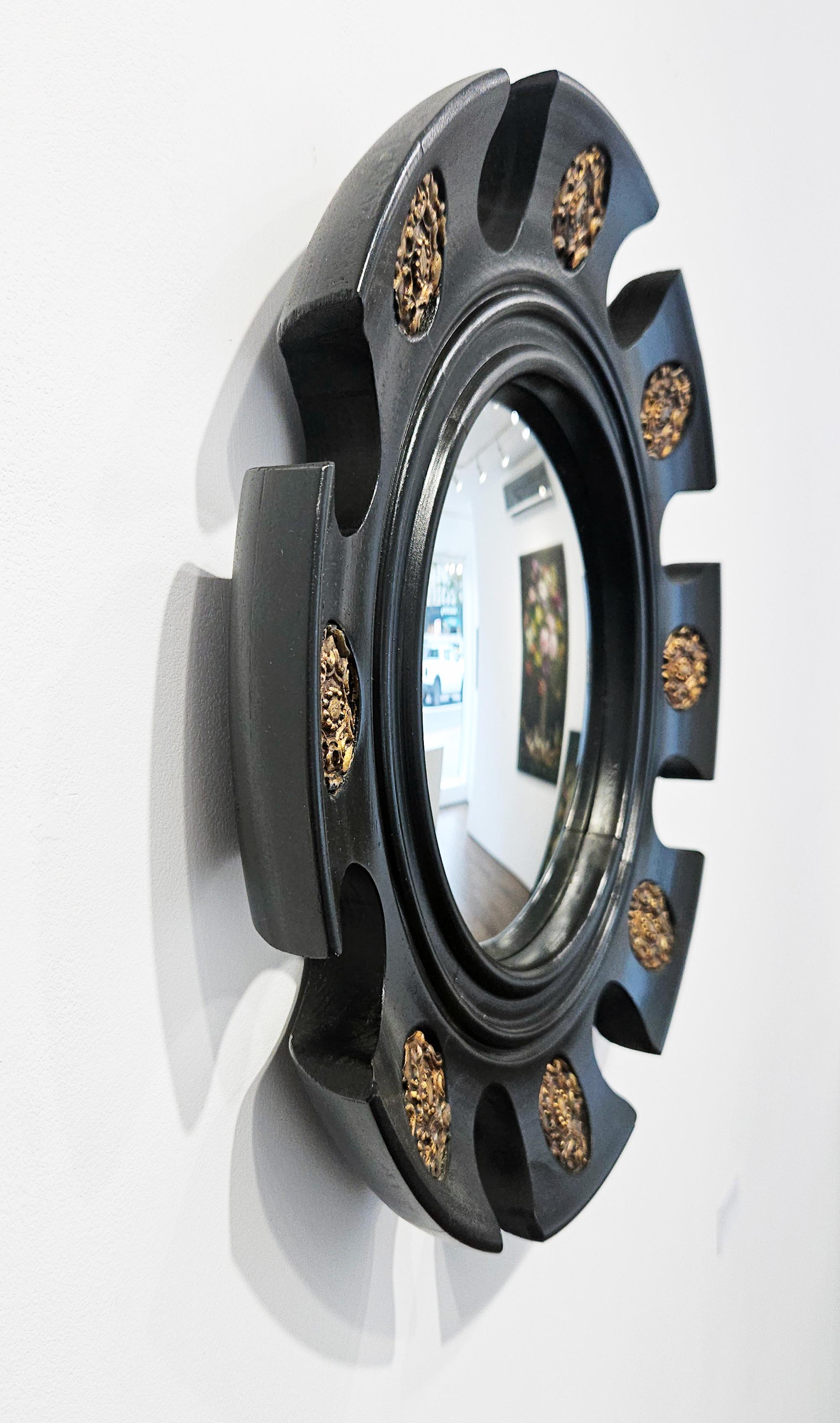 Renaissance Revival ‘Arnolfini’ Sunburst Convex Banker’s Mirror, Spain, c. 1950 Bon état - En vente à London, GB