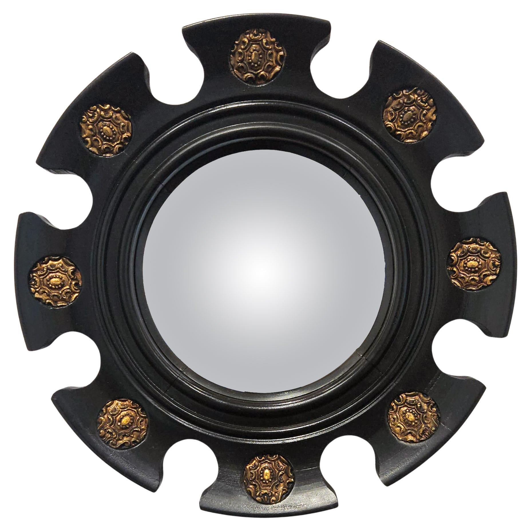 Renaissance Revival ‘Arnolfini’ Sunburst Convex Banker’s Mirror, Spain, c. 1950
