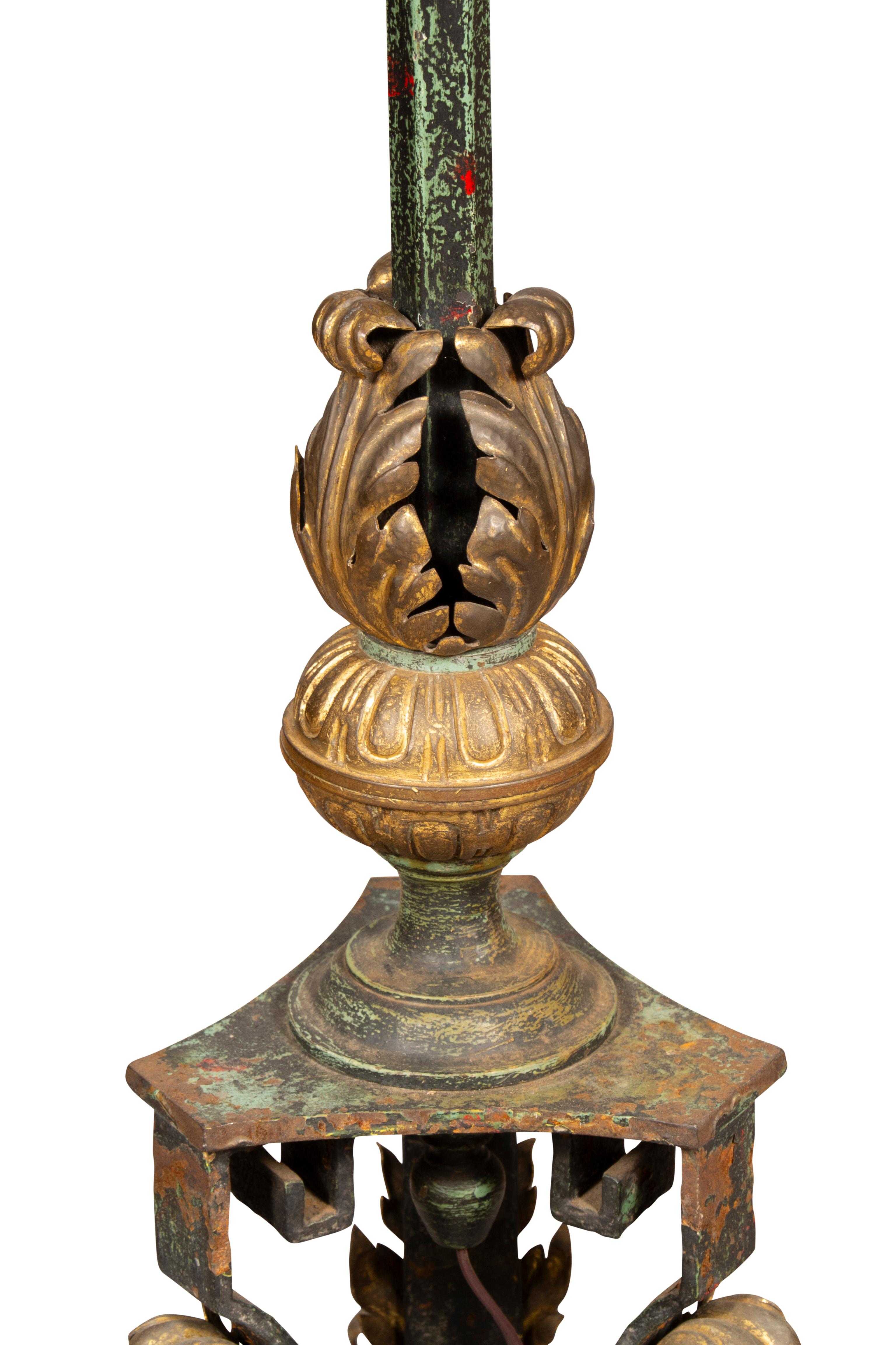 Renaissance Revival Brass And Iron Floor Lamp For Sale 4