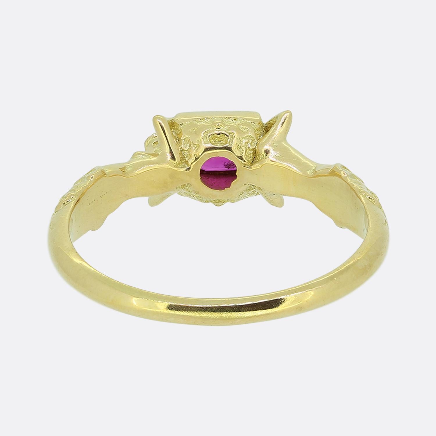 Renaissance Revival Burmese Ruby Ring In Good Condition For Sale In London, GB