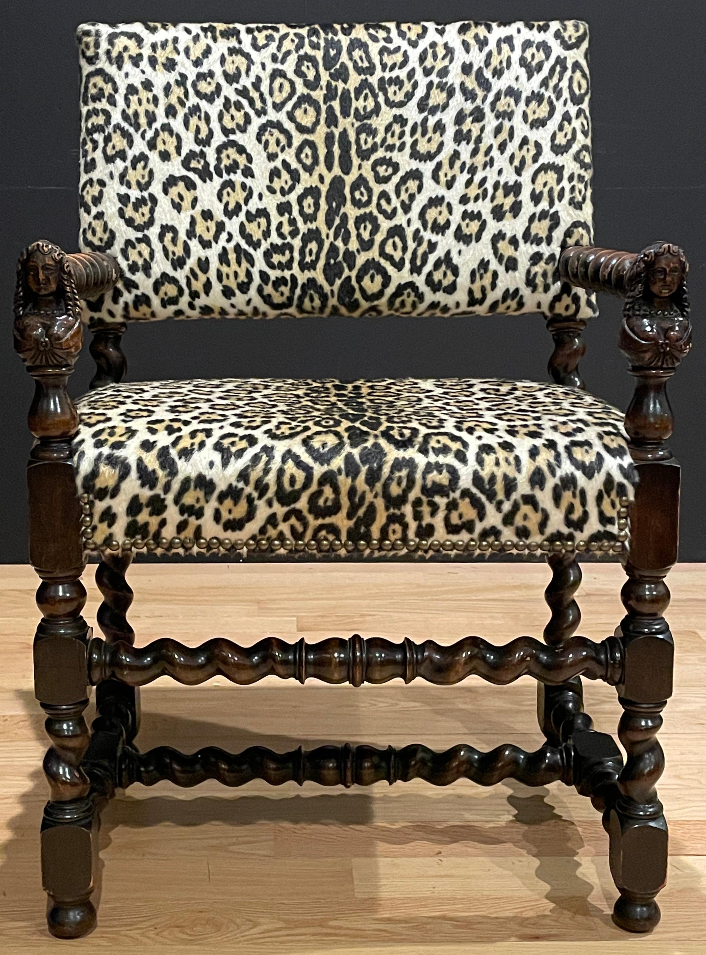 English Renaissance Revival Carved Armchair