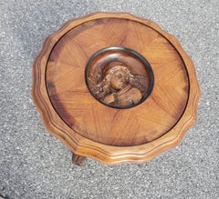Renaissance Revival Carved Figural Fruitwood Side Table