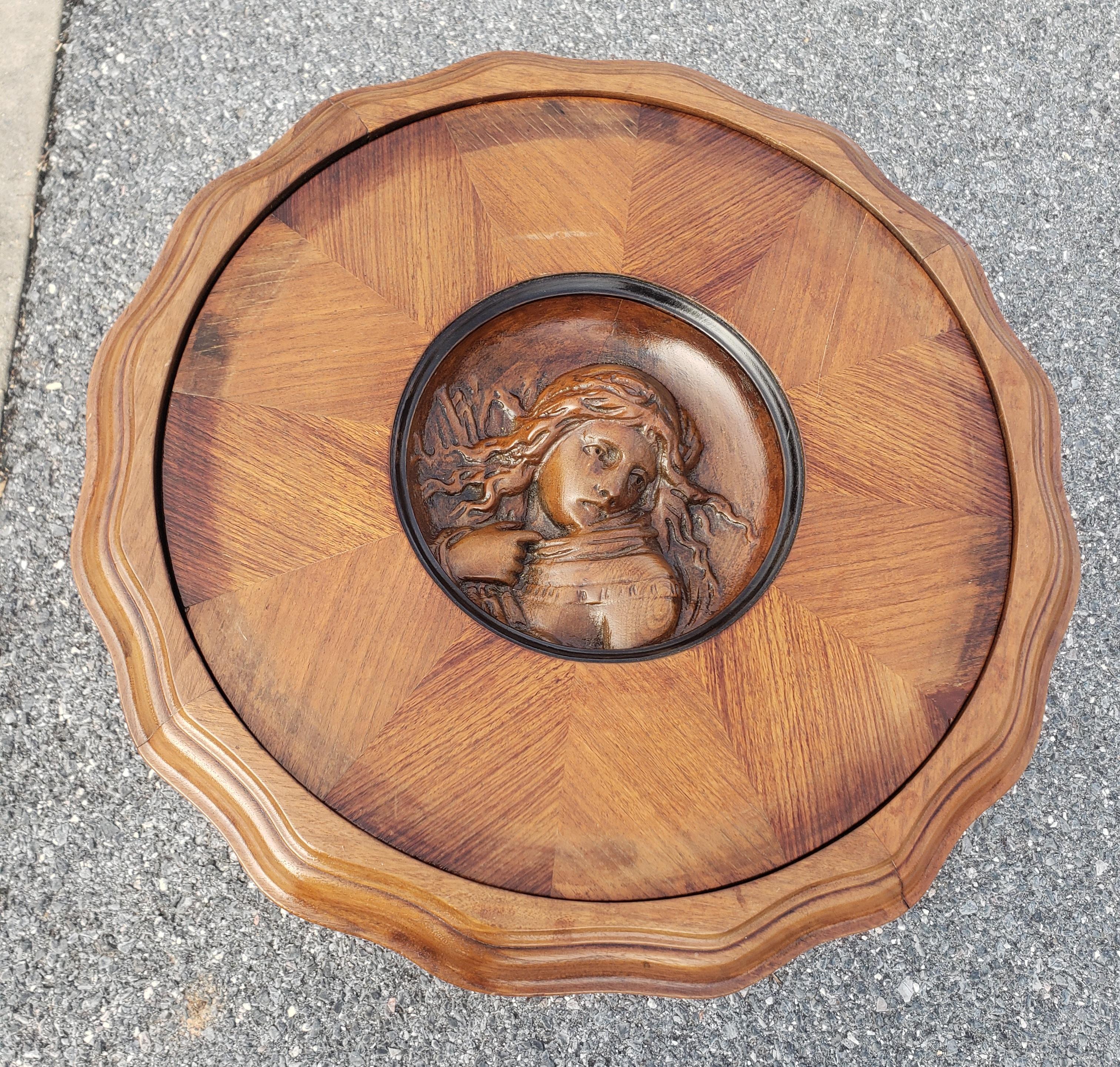 Renaissance Revival Carved Figural Fruitwood Side Table For Sale 2