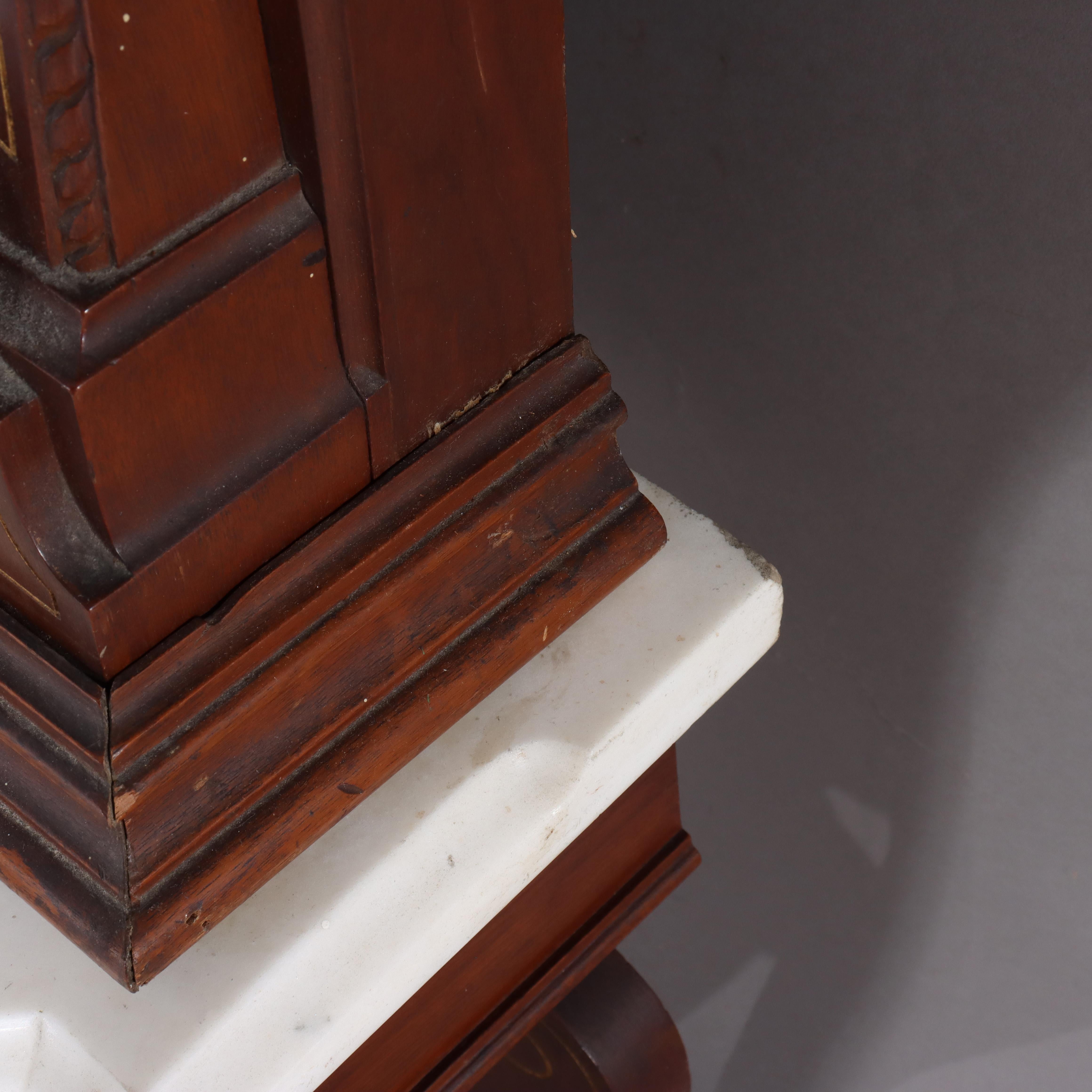 Renaissance Revival Carved & Gilt Decorated Walnut, Burl & Marble Pier Mirror For Sale 11
