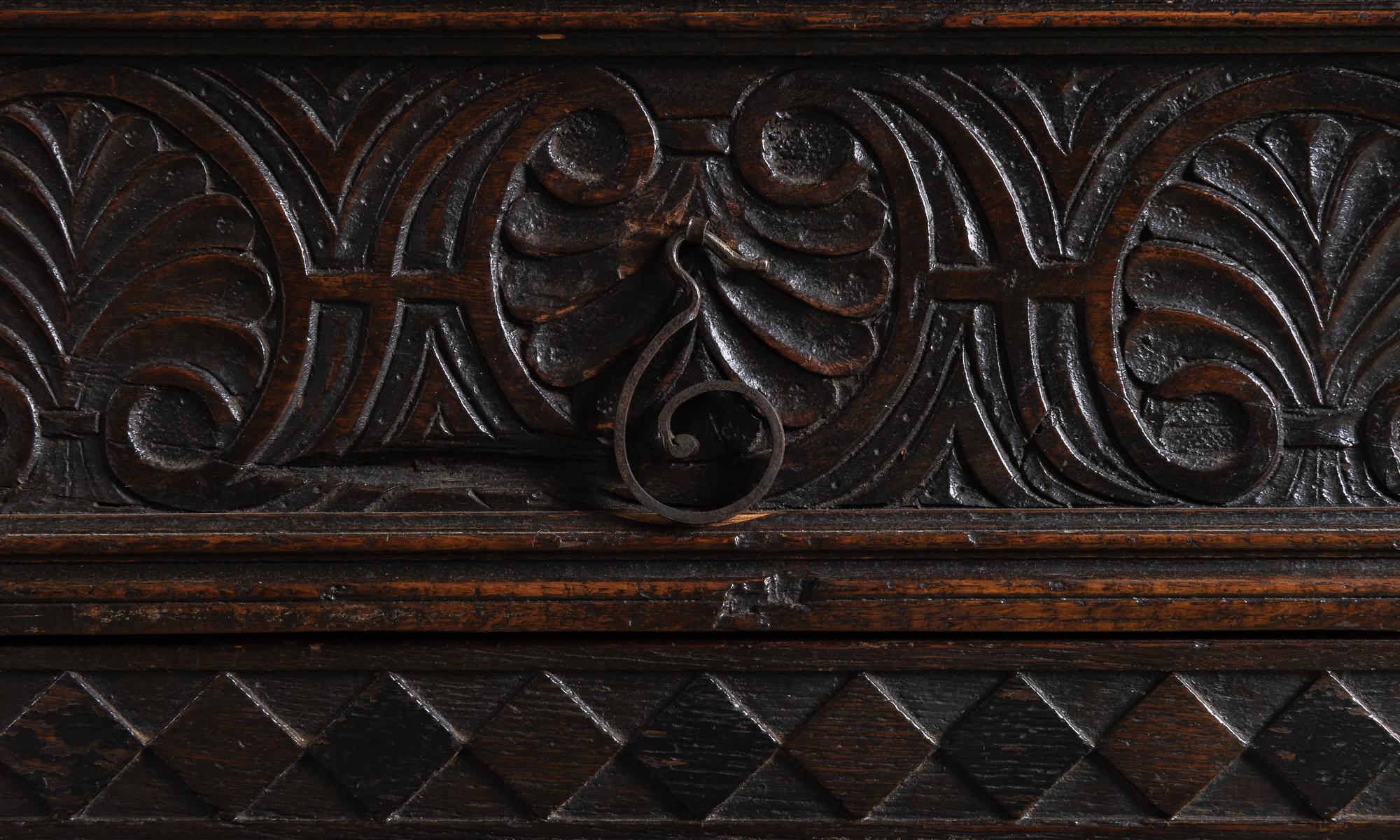 Hand-Carved Renaissance Revival Carved Walnut Console Table, circa 19th Century