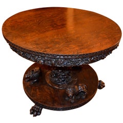 English 19 Century Renaissance Revival Center Table
