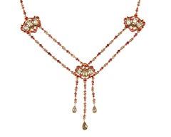 Renaissance Revival Chrysolite Enameled Necklace by Giuliano