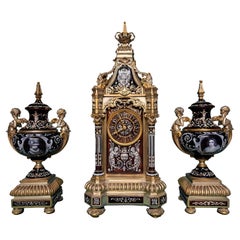 Ensemble d'horloges néo-renaissance par Paul Soyer, France, Circa 1875