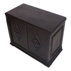 Renaissance Console Occasional Table Desk by Fratelli Mora Carved Ebonized Wood