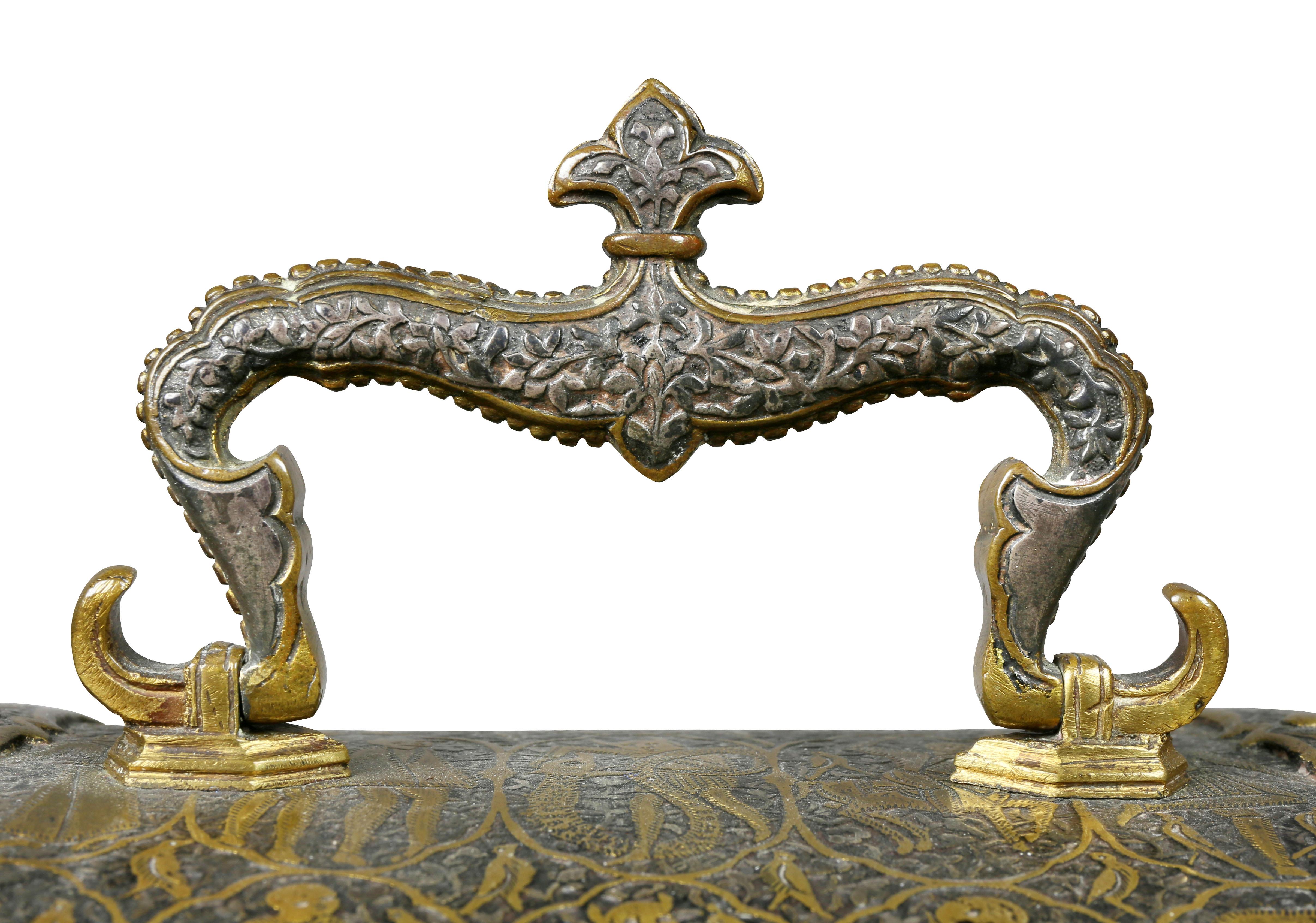 Renaissance Revival Damacened and Bronze Casket In Good Condition For Sale In Essex, MA