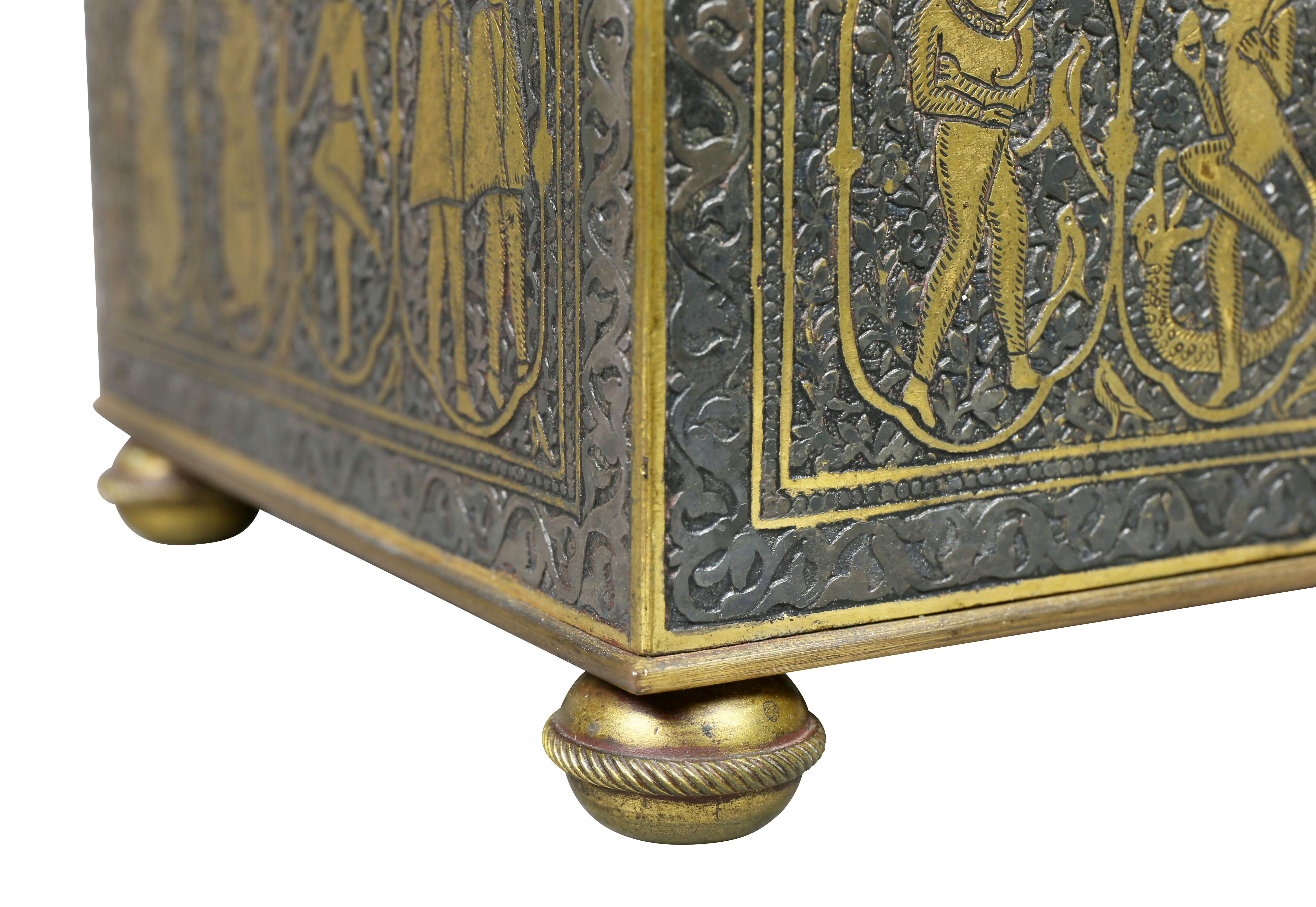 Renaissance Revival Damacened and Bronze Casket For Sale 1