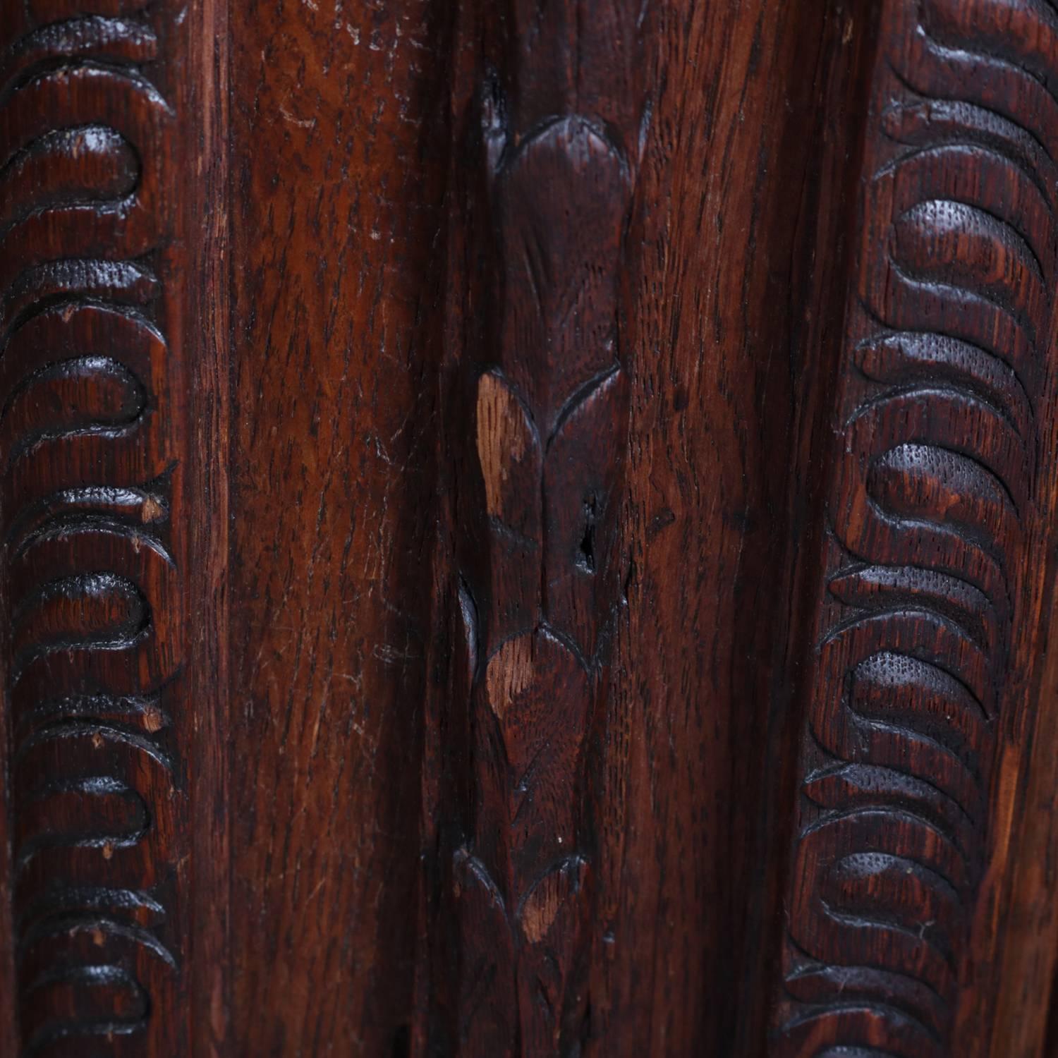 Renaissance Revival Deeply Carved Oak Sideboard, 19th Century 4