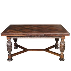 Renaissance Revival Draw-Leaf Dining Table