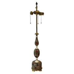 Renaissance Revival Enameled Bronze and Ivory Table Lamp by E.F. Caldwell