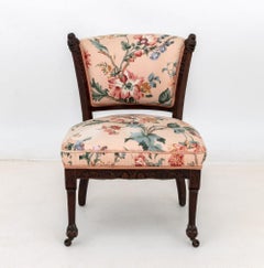 Renaissance Revival Floral Upholstered Low Chair