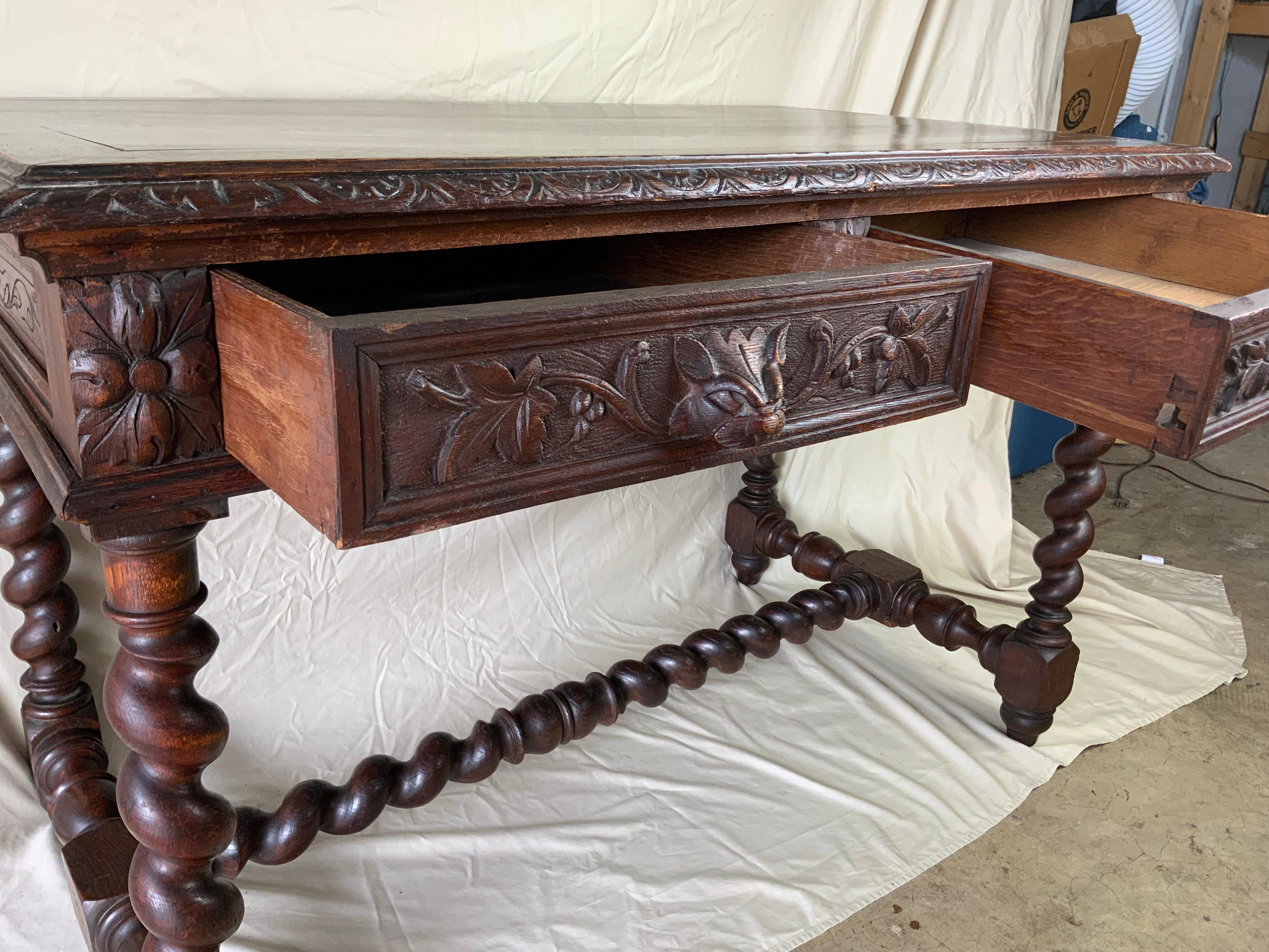 Renaissance Revival French Writing Table In Good Condition In Bradenton, FL