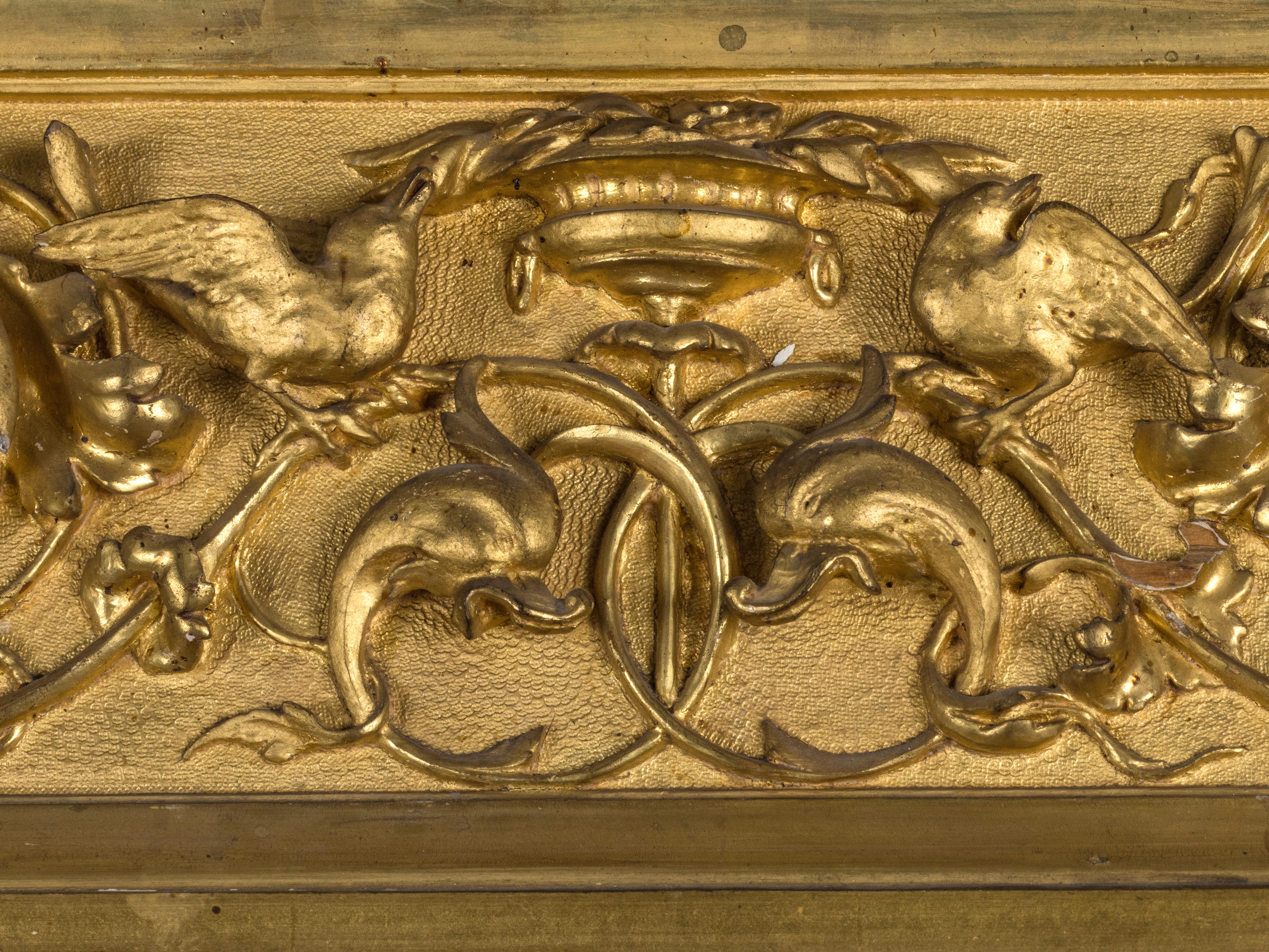 Renaissance Revival Italian Frame, 19th c. Carved Gilded Wood, Luigi Frullini   For Sale 5