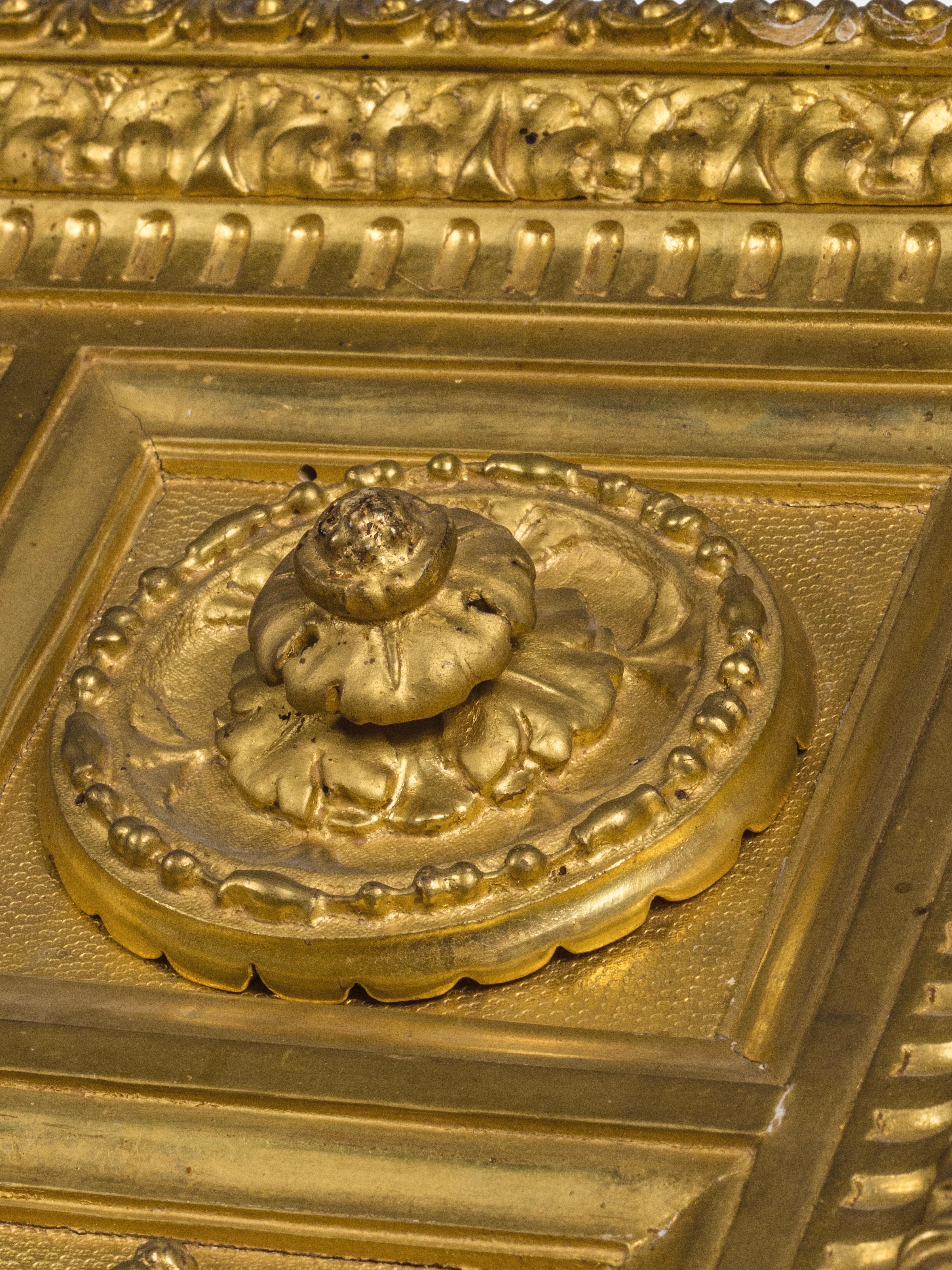 Italienischer Rahmen im Renaissance-Stil, 19. Geschnitztes vergoldetes Holz, Luigi Frullini   im Angebot 3