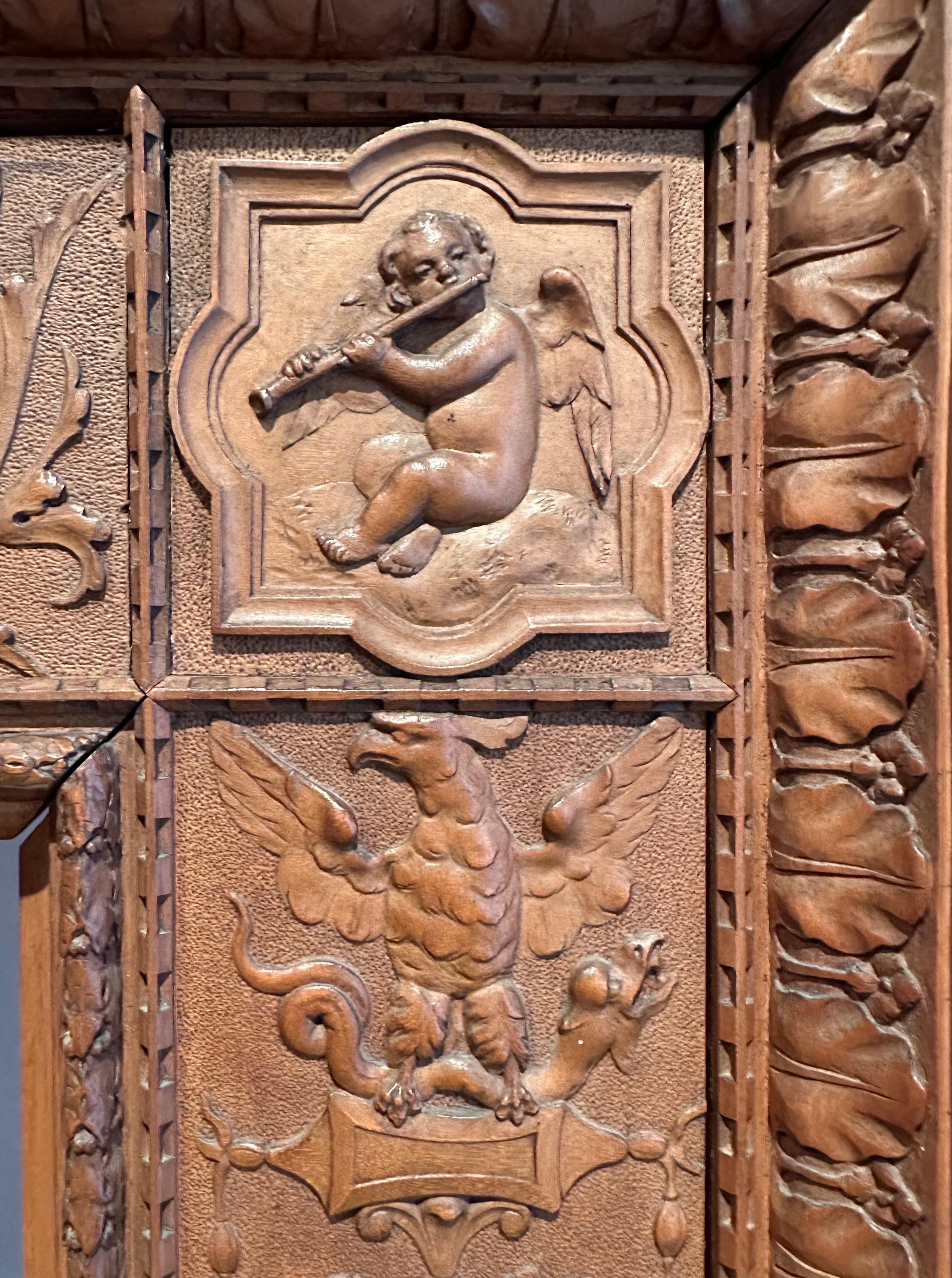 Cornice rinascimentale italiana, metà del XIX secolo. Wood intagliato, firmato J. GARINO in vendita 3