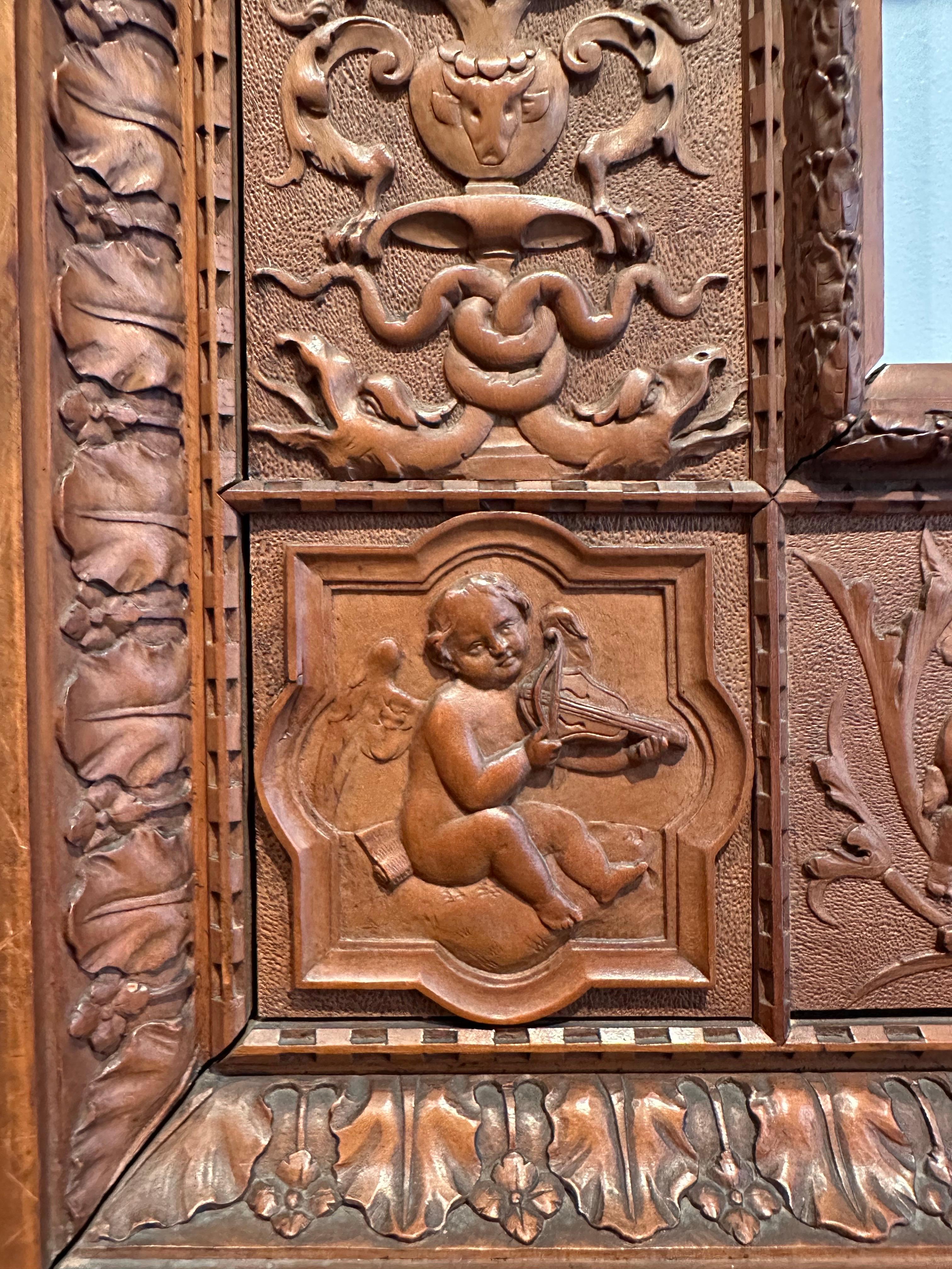 Cornice rinascimentale italiana, metà del XIX secolo. Wood intagliato, firmato J. GARINO in vendita 6