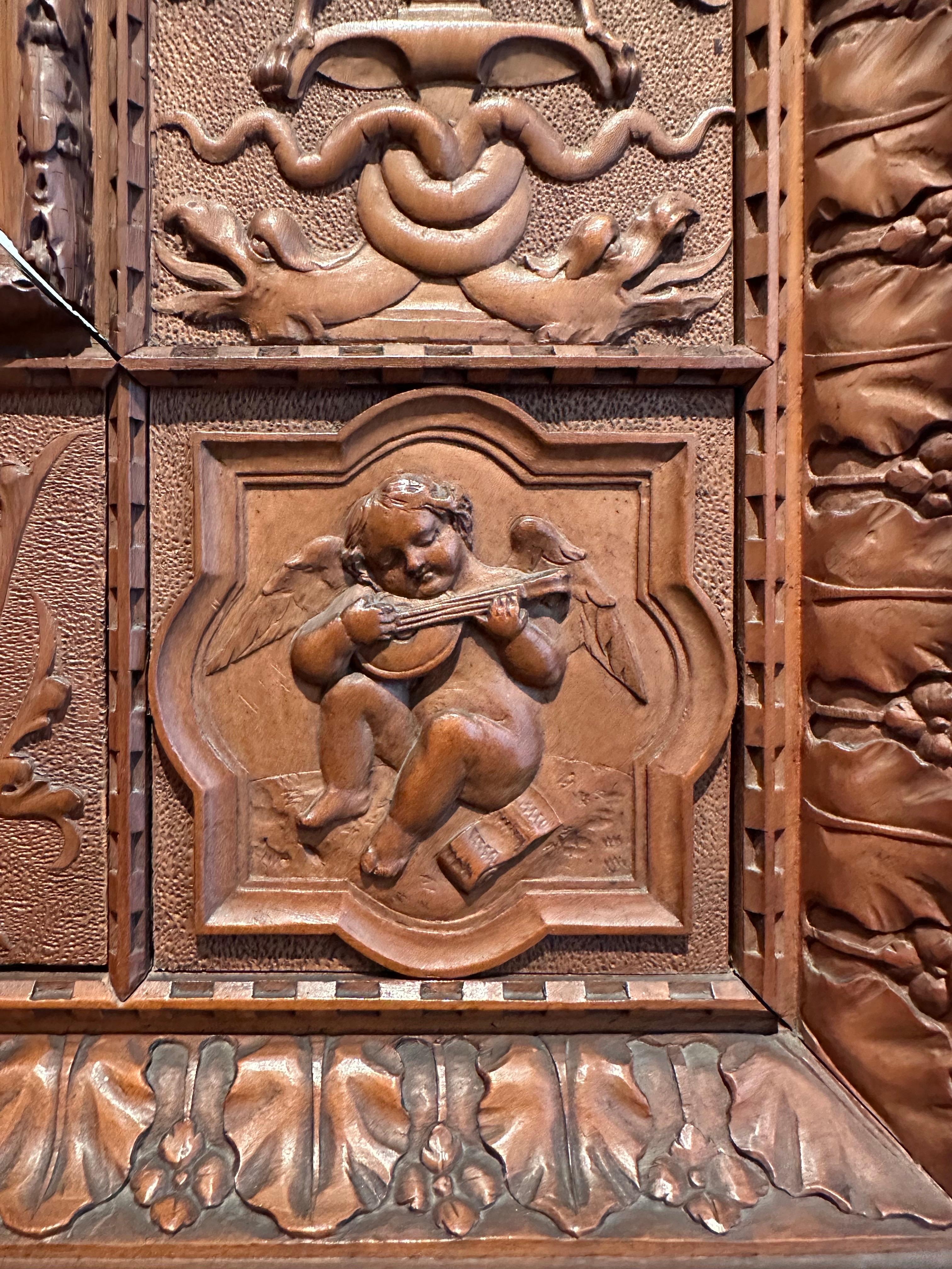 Cornice rinascimentale italiana, metà del XIX secolo. Wood intagliato, firmato J. GARINO in vendita 7
