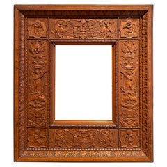 Renaissance Revival Italian Frame, Mid 19th c. Carved Wood, Signed J. GARINO
