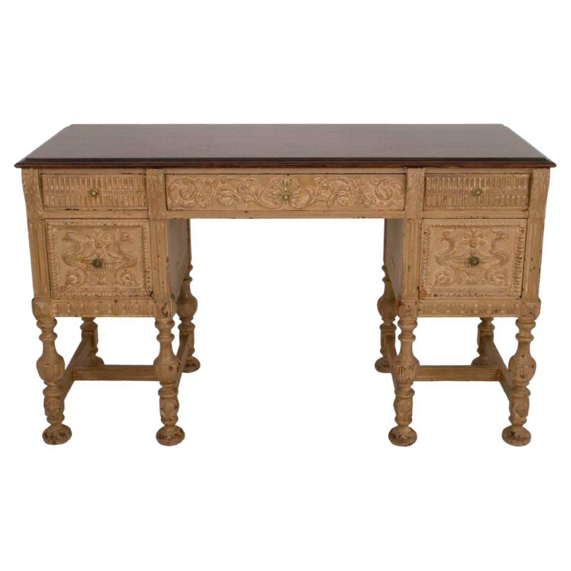 Renaissance Revival Kneehole Desk For Sale