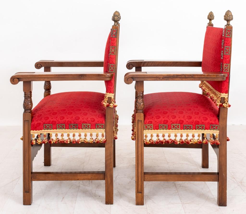Unknown Renaissance Revival Mahogany Armchairs, 2 For Sale