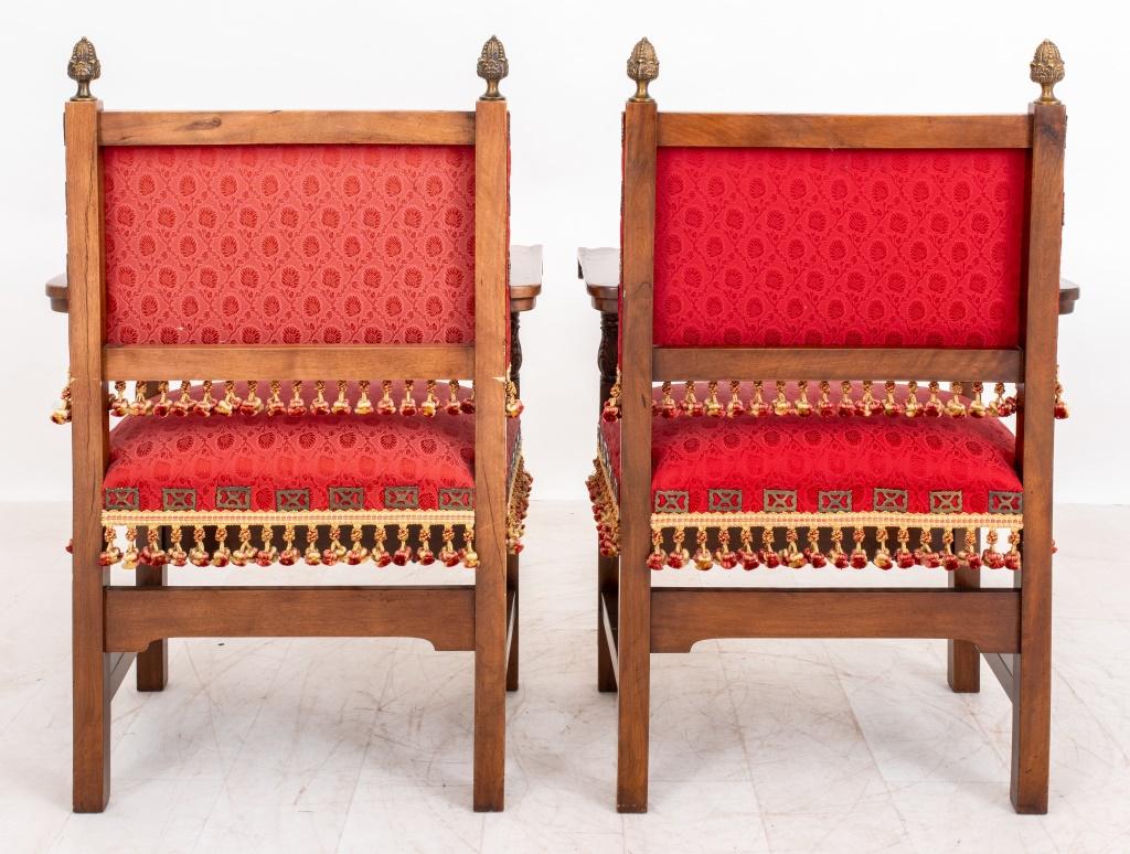 Renaissance Revival Mahogany Armchairs, 2 In Good Condition For Sale In New York, NY
