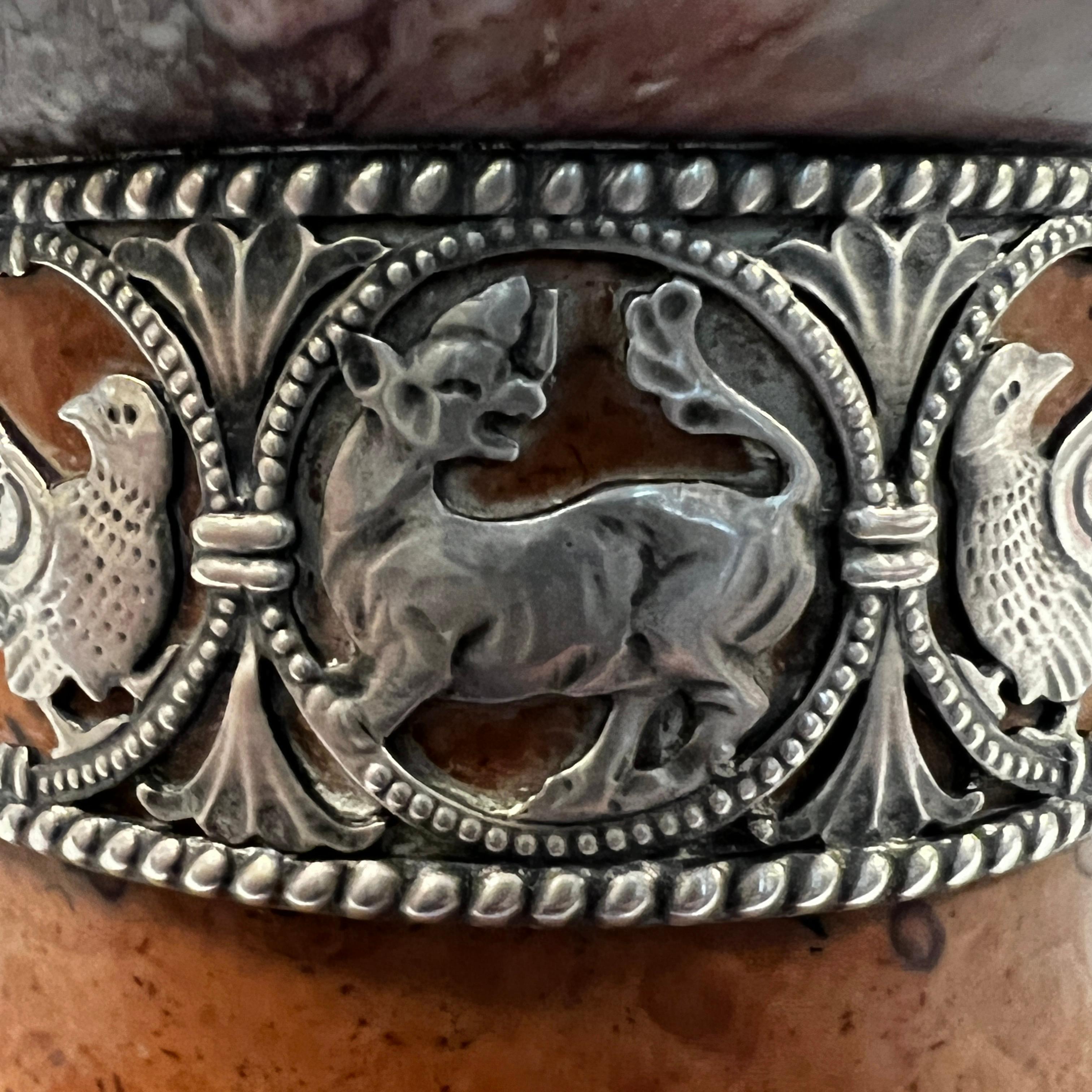 Renaissance Revival Marble and Silver Chalice 9