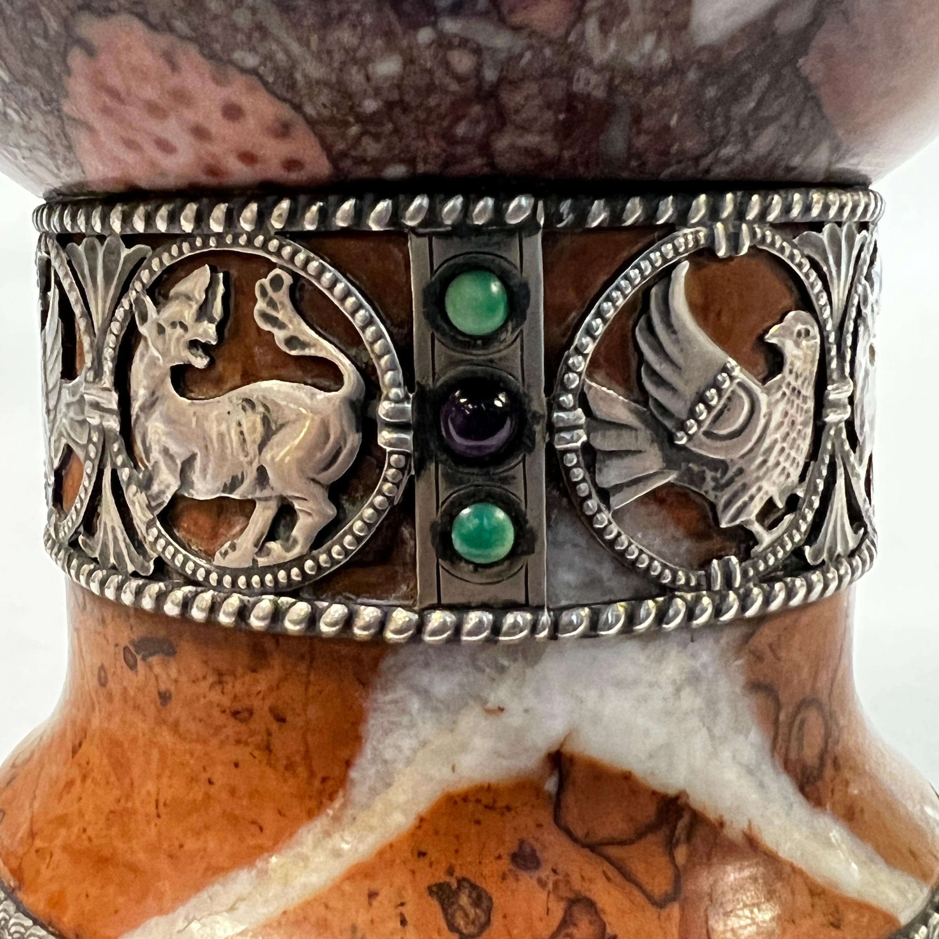 Renaissance Revival Marble and Silver Chalice 1