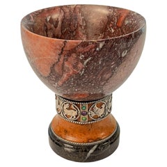 Renaissance Revival Marble and Silver Chalice