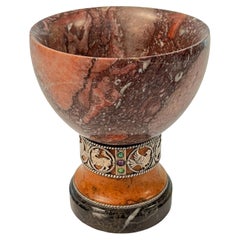 Renaissance Revival Marble and Silver Chalice