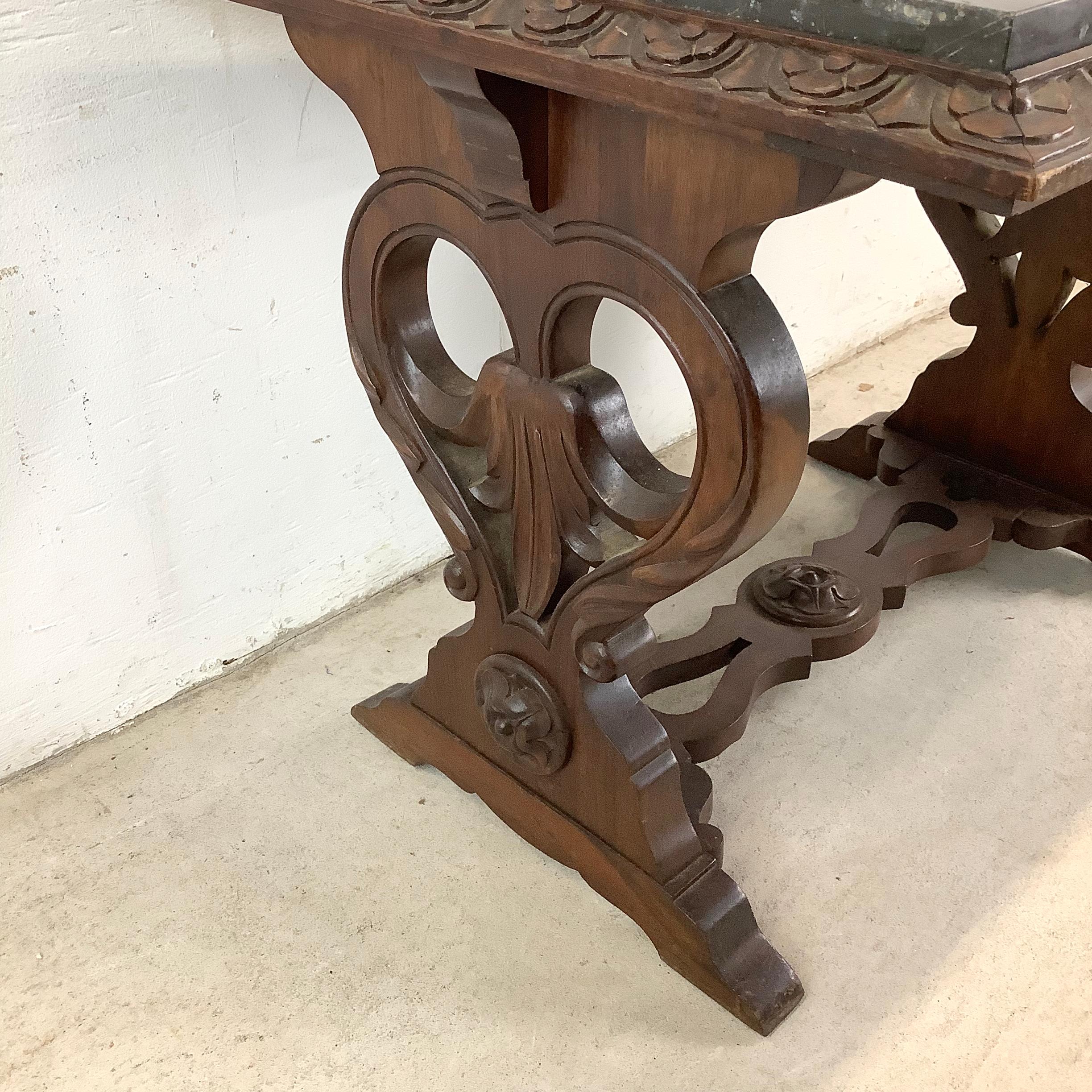 Renaissance Revival Marble Top Coffee Table For Sale 5