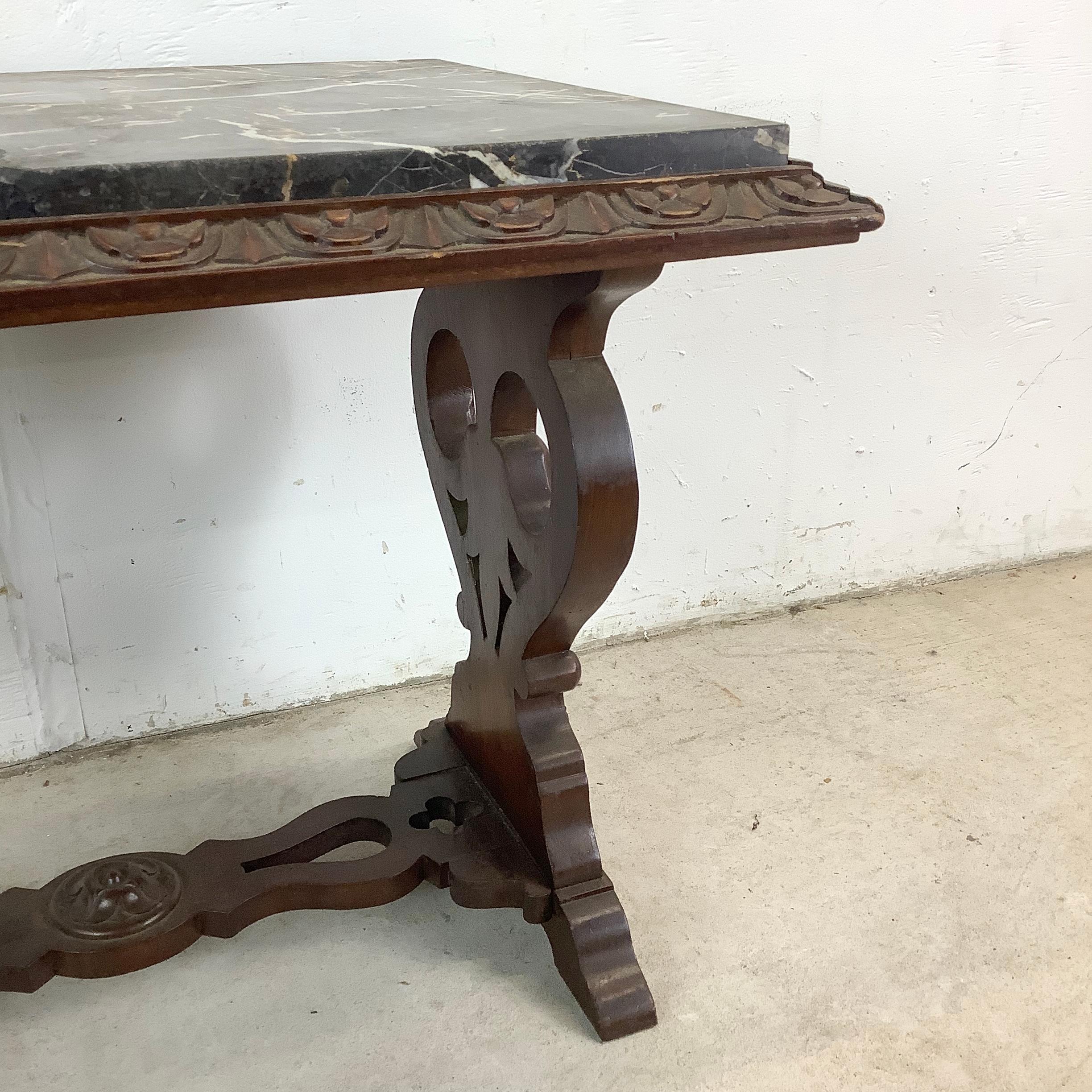 Renaissance Revival Marble Top Coffee Table For Sale 7