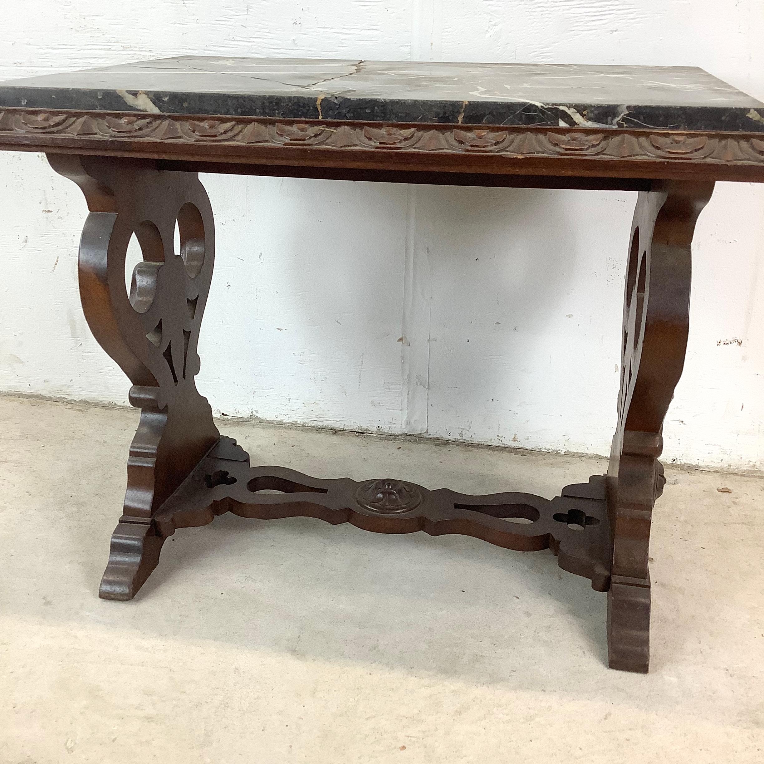 Renaissance Revival Marble Top Coffee Table For Sale 10