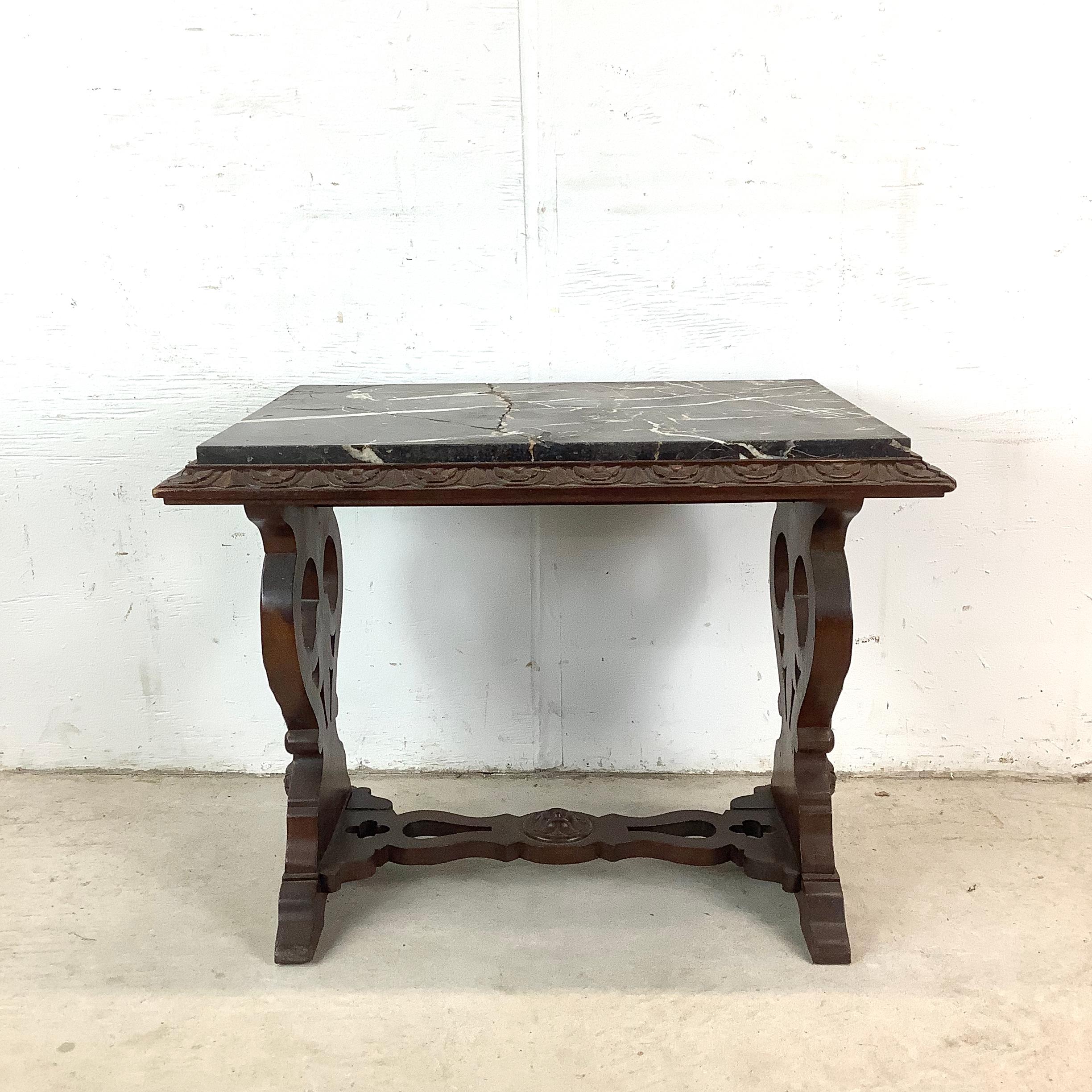 Renaissance Revival Marble Top Coffee Table For Sale 11