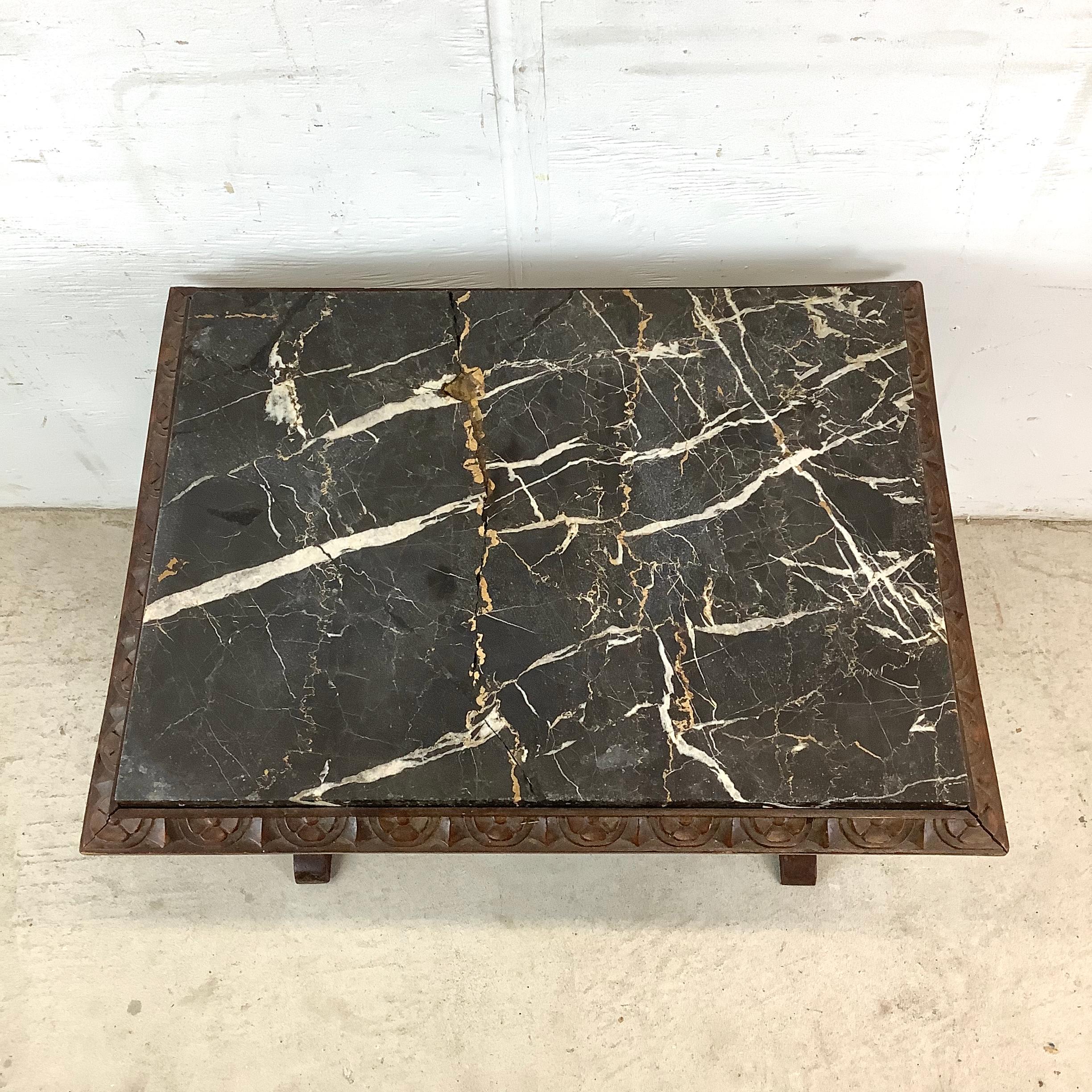 Unknown Renaissance Revival Marble Top Coffee Table For Sale