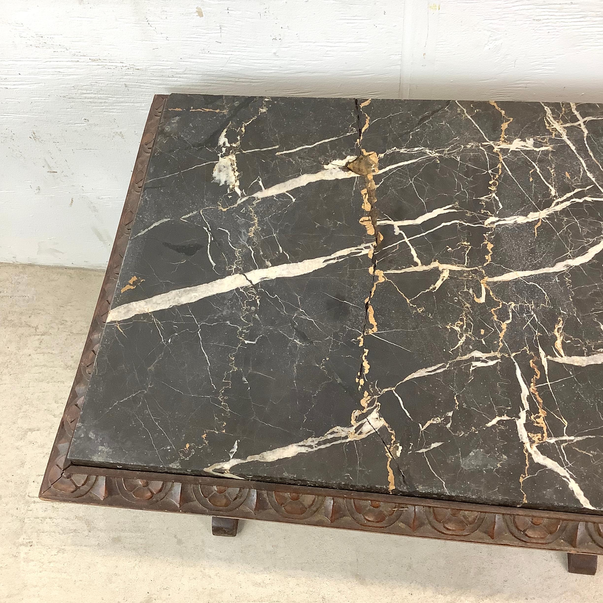Other Renaissance Revival Marble Top Coffee Table For Sale