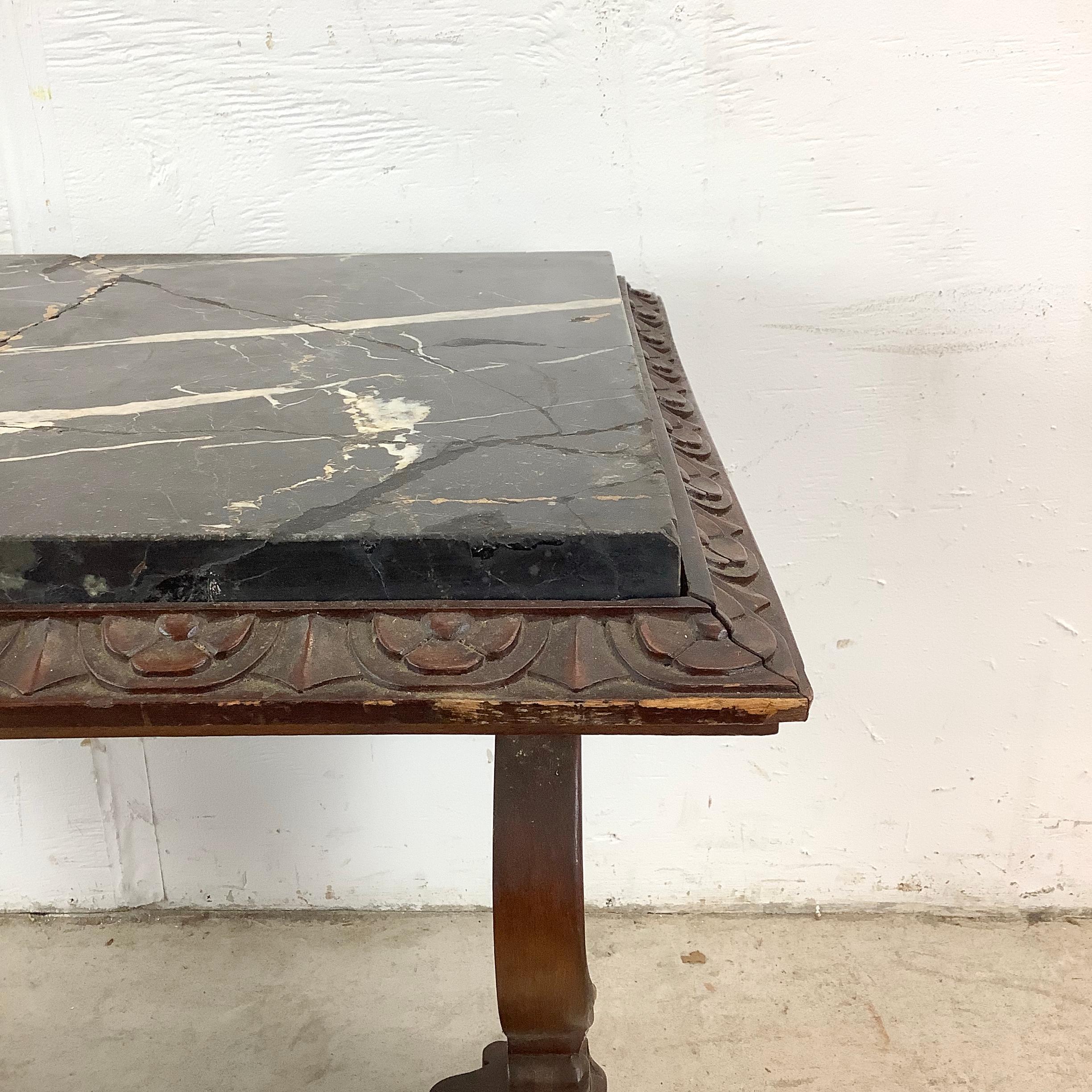 Renaissance Revival Marble Top Coffee Table For Sale 1