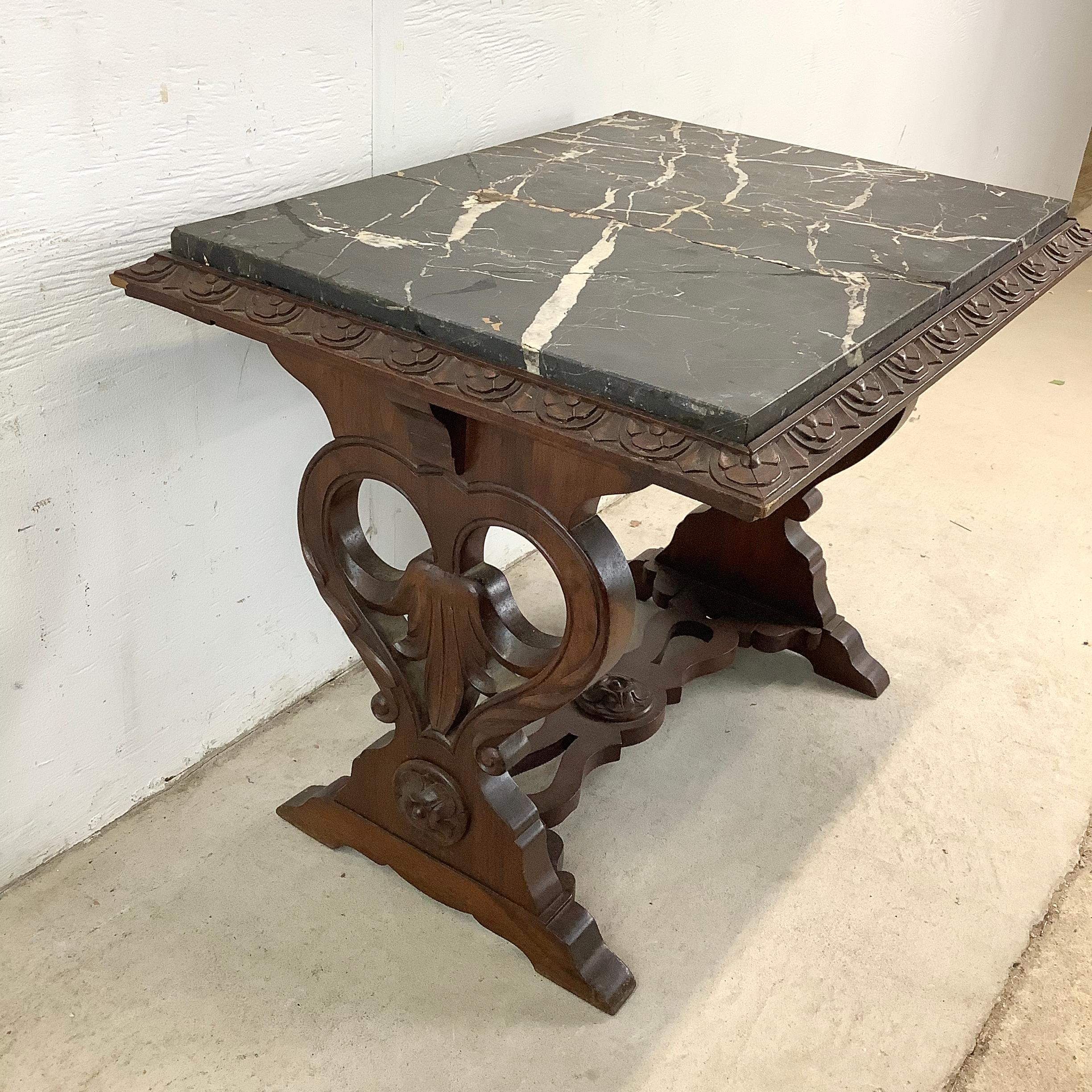 Renaissance Revival Marble Top Coffee Table For Sale 3