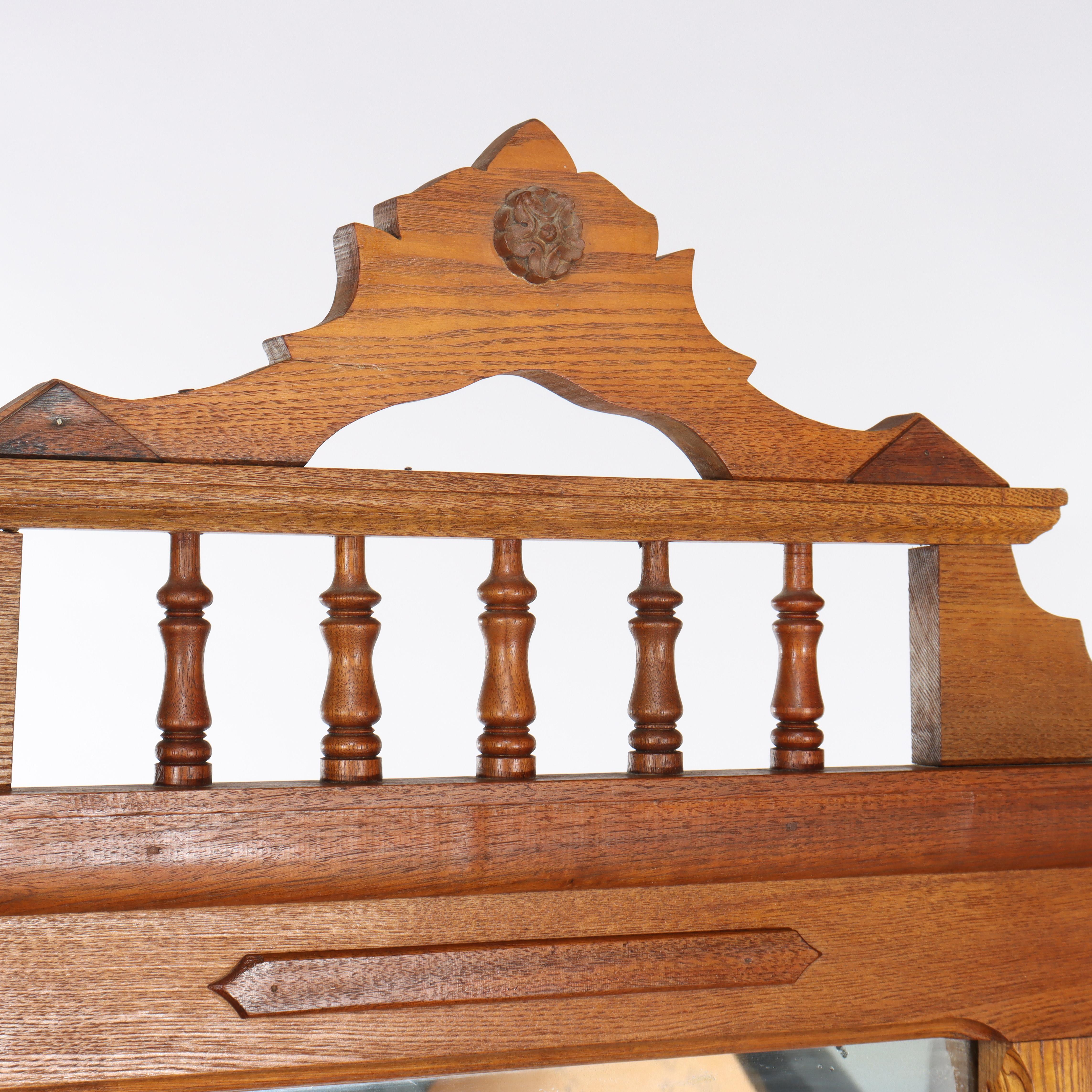 Renaissance Revival Mirrored Walnut Drop-Center Dresser C1890 For Sale 9