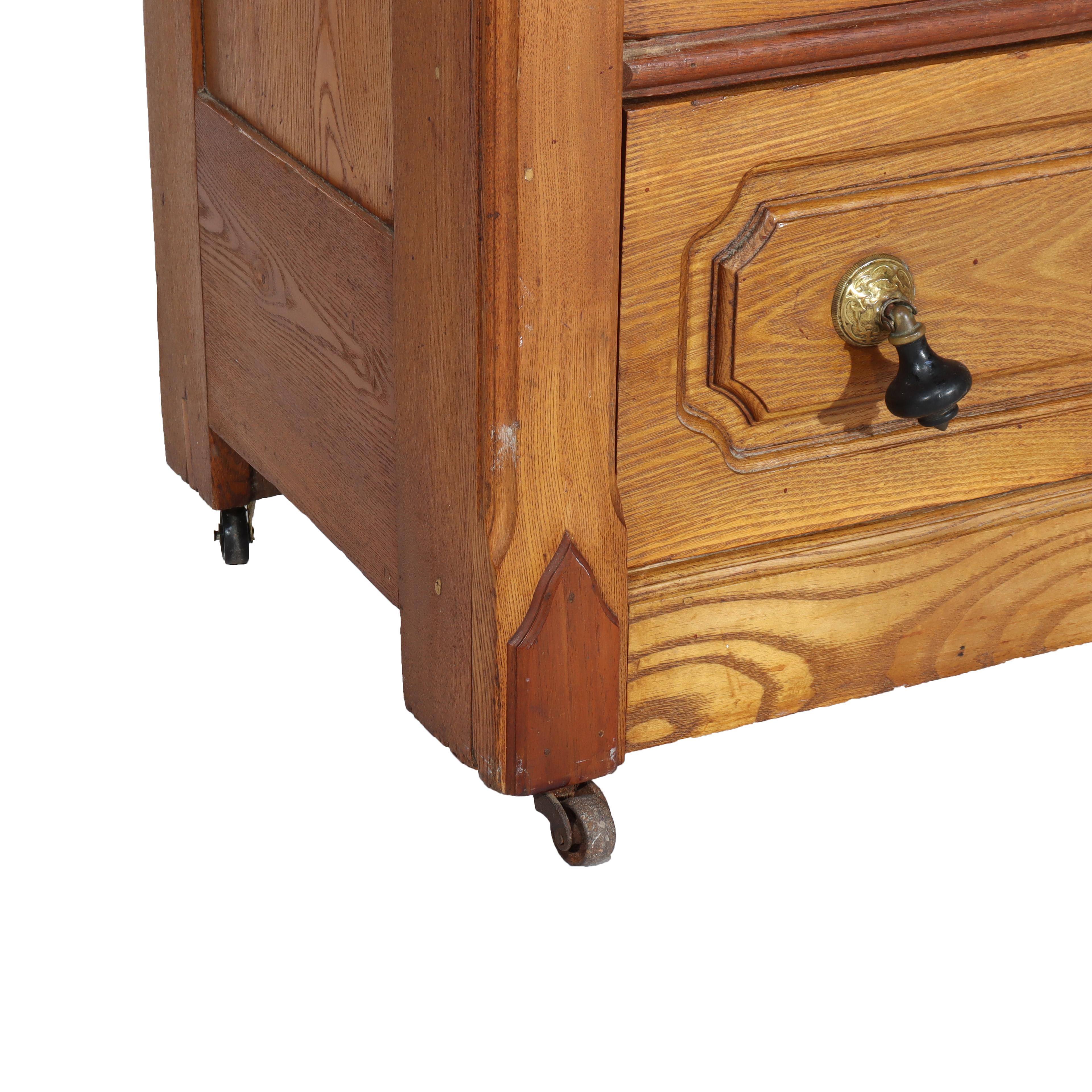 Renaissance Revival Mirrored Walnut Drop-Center Dresser C1890 For Sale 12