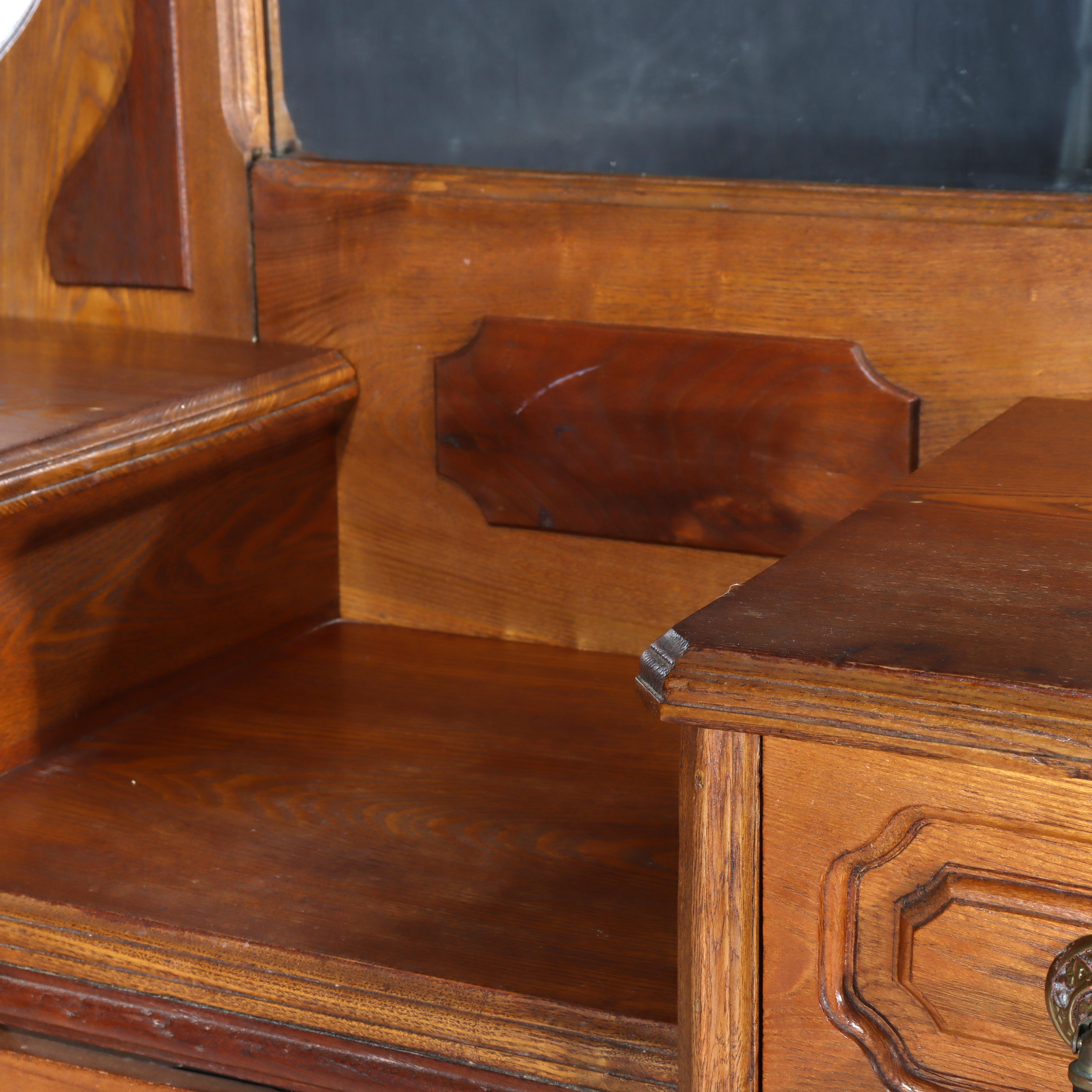 Renaissance Revival Mirrored Walnut Drop-Center Dresser C1890 For Sale 1