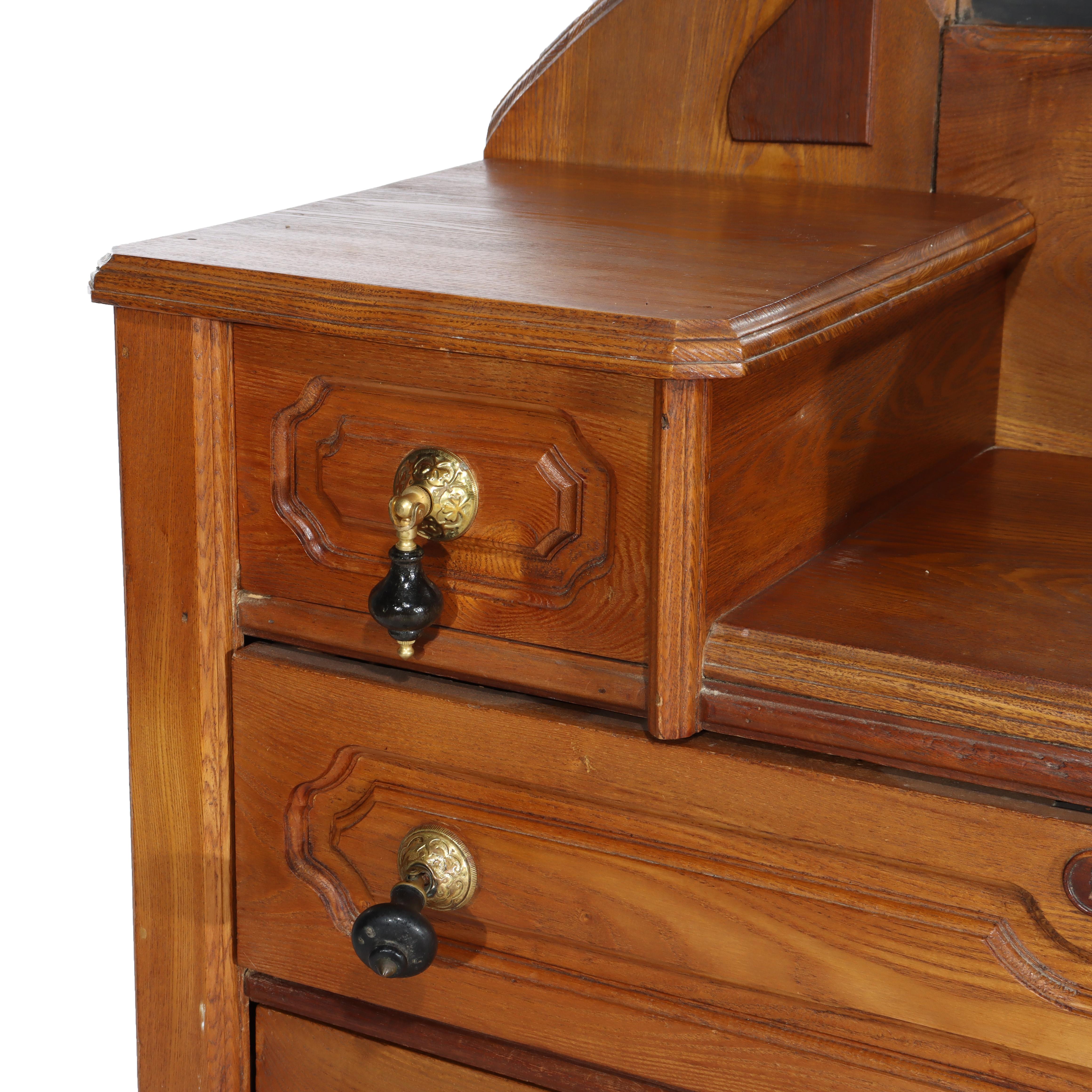 Renaissance Revival Mirrored Walnut Drop-Center Dresser C1890 For Sale 2