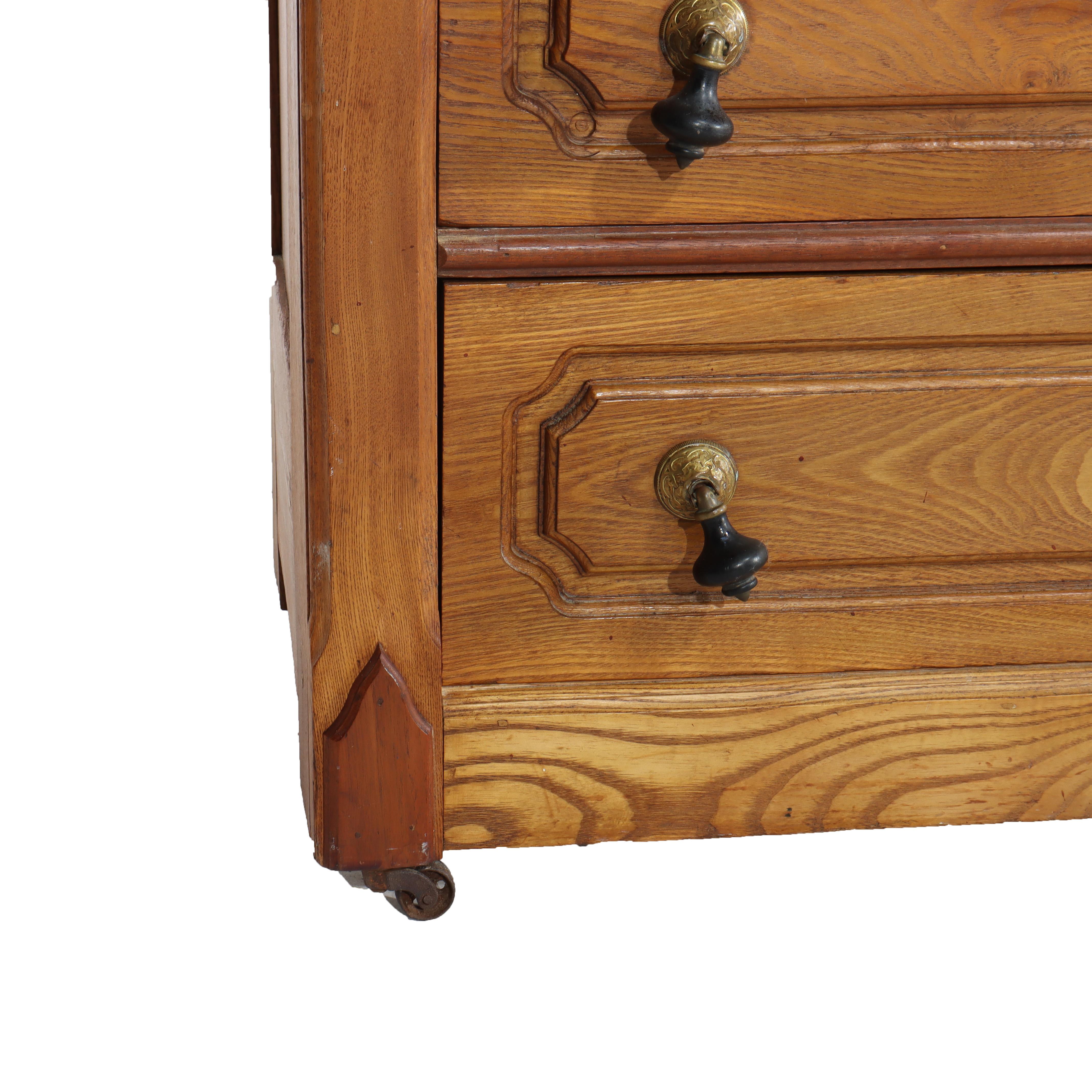 Renaissance Revival Mirrored Walnut Drop-Center Dresser C1890 For Sale 4