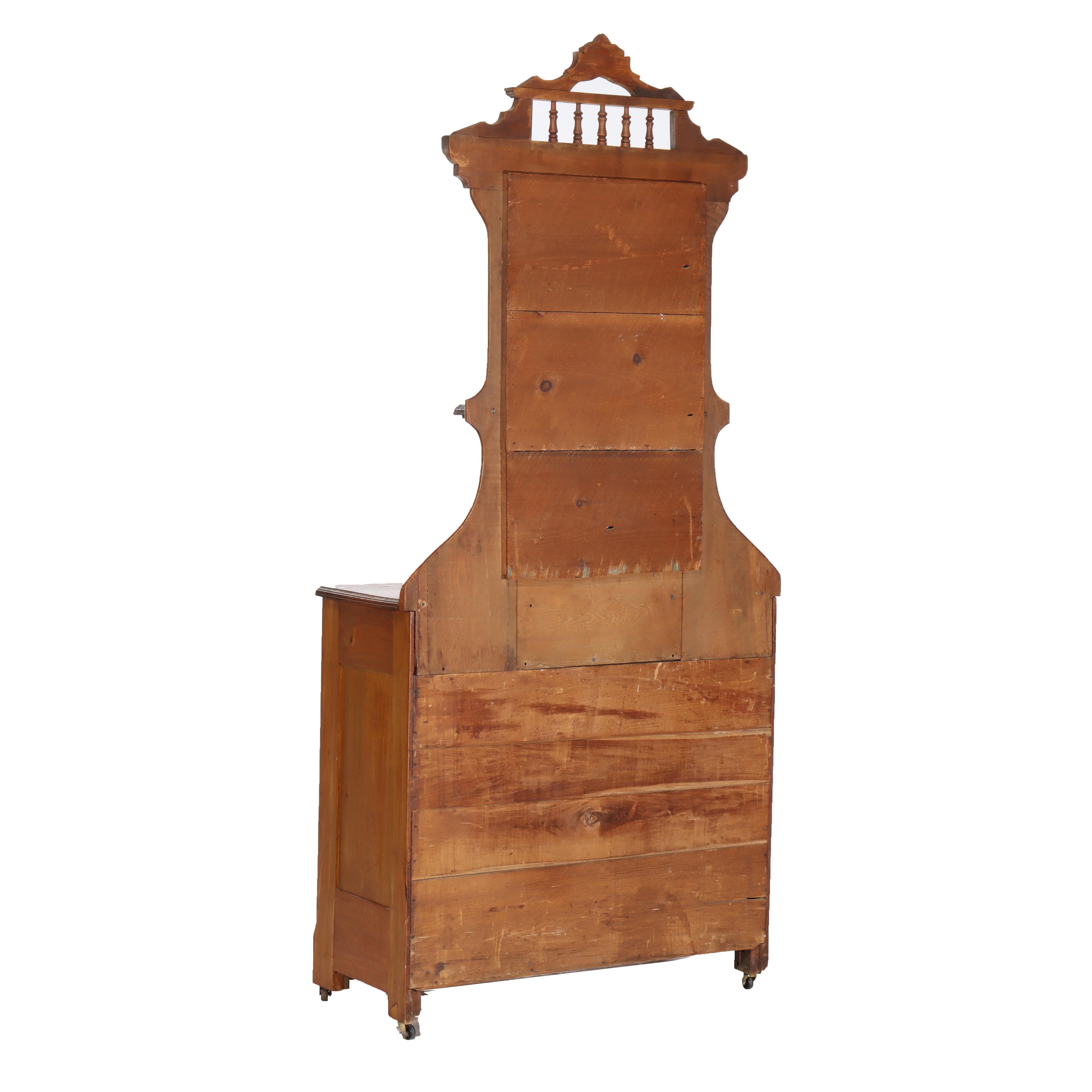 Renaissance Revival Mirrored Walnut Drop-Center Dresser C1890 For Sale 5